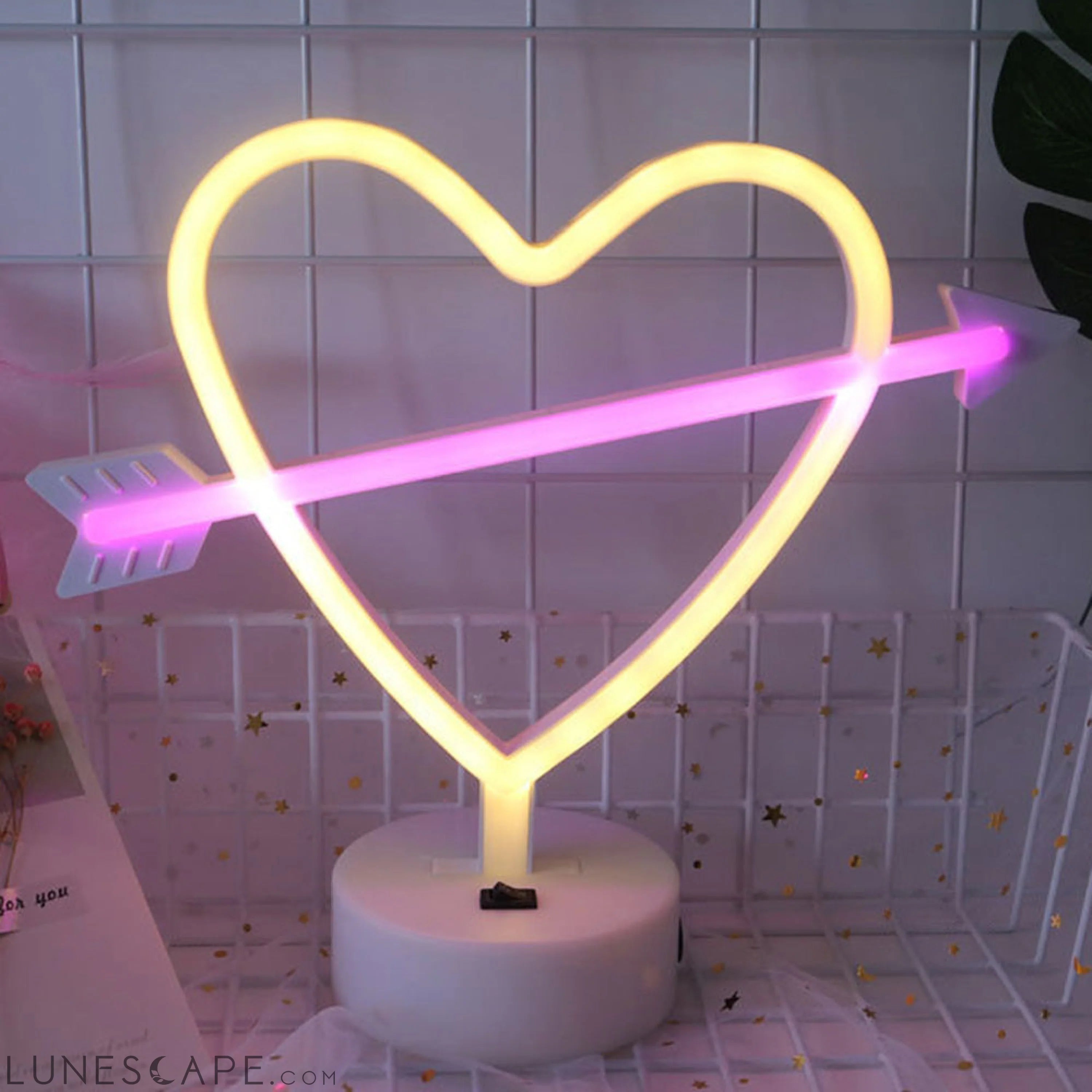 AMZER Neon LED Holiday Light with Holder, Warm Fairy Decorative Lamp LUNESCAPE