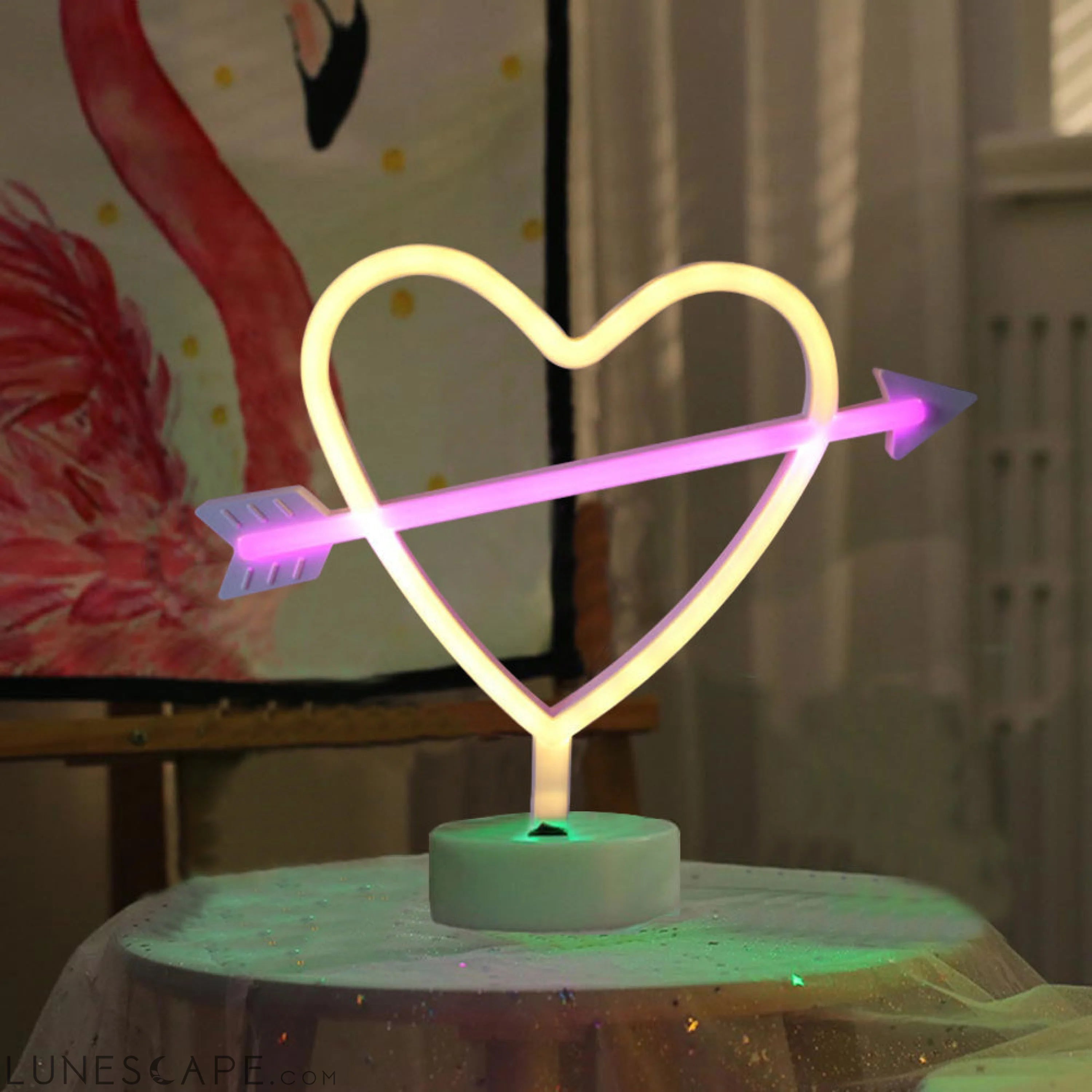 AMZER Neon LED Holiday Light with Holder, Warm Fairy Decorative Lamp LUNESCAPE