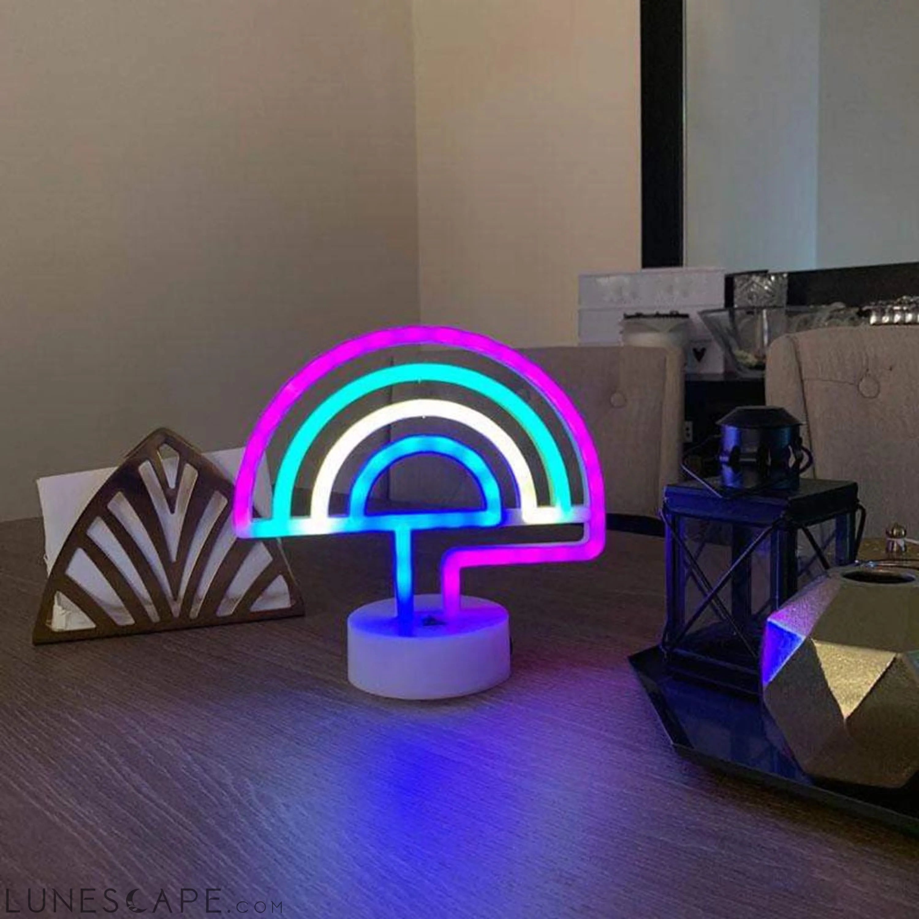 AMZER Neon LED Holiday Light with Holder, Warm Fairy Decorative Lamp LUNESCAPE