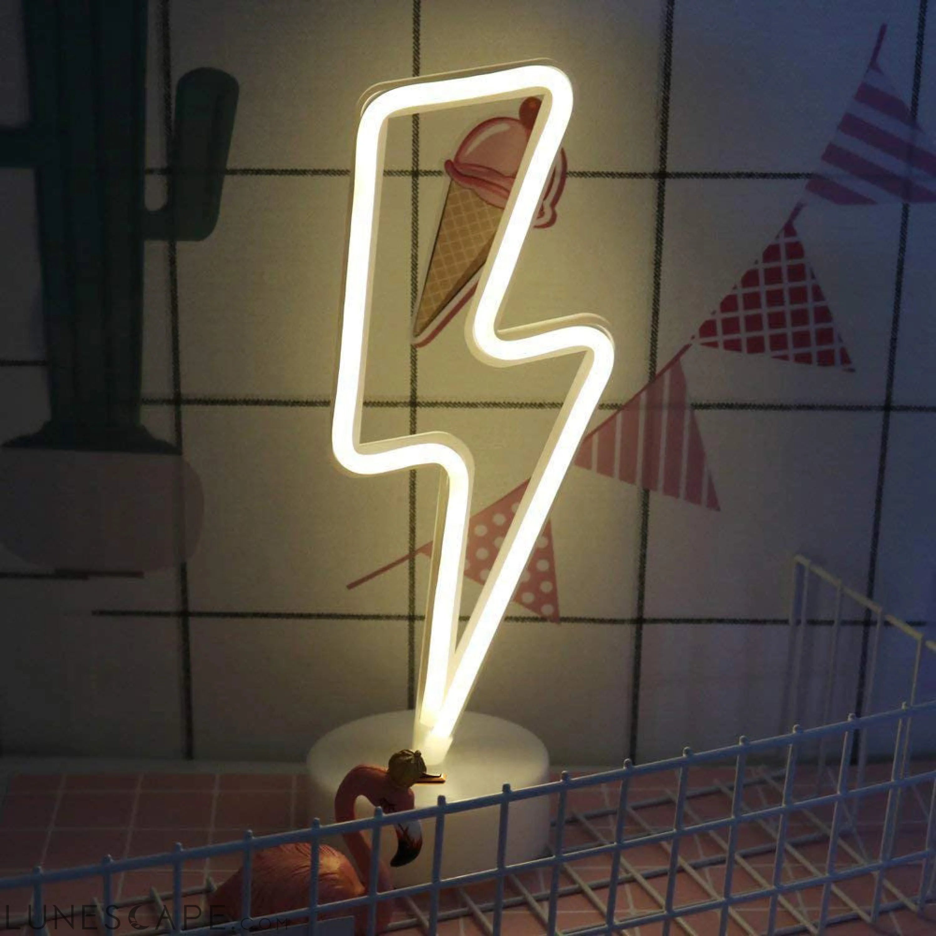 AMZER Neon LED Holiday Light with Holder, Warm Fairy Decorative Lamp LUNESCAPE