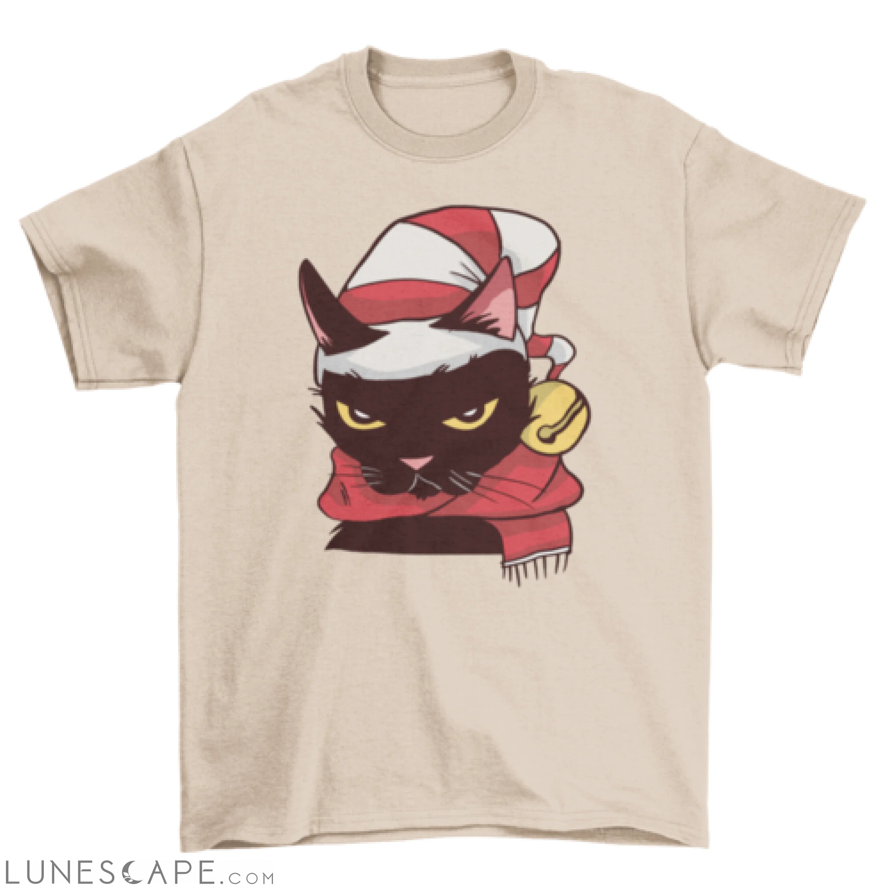 Angry cat Christmas t-shirt design LUNESCAPE