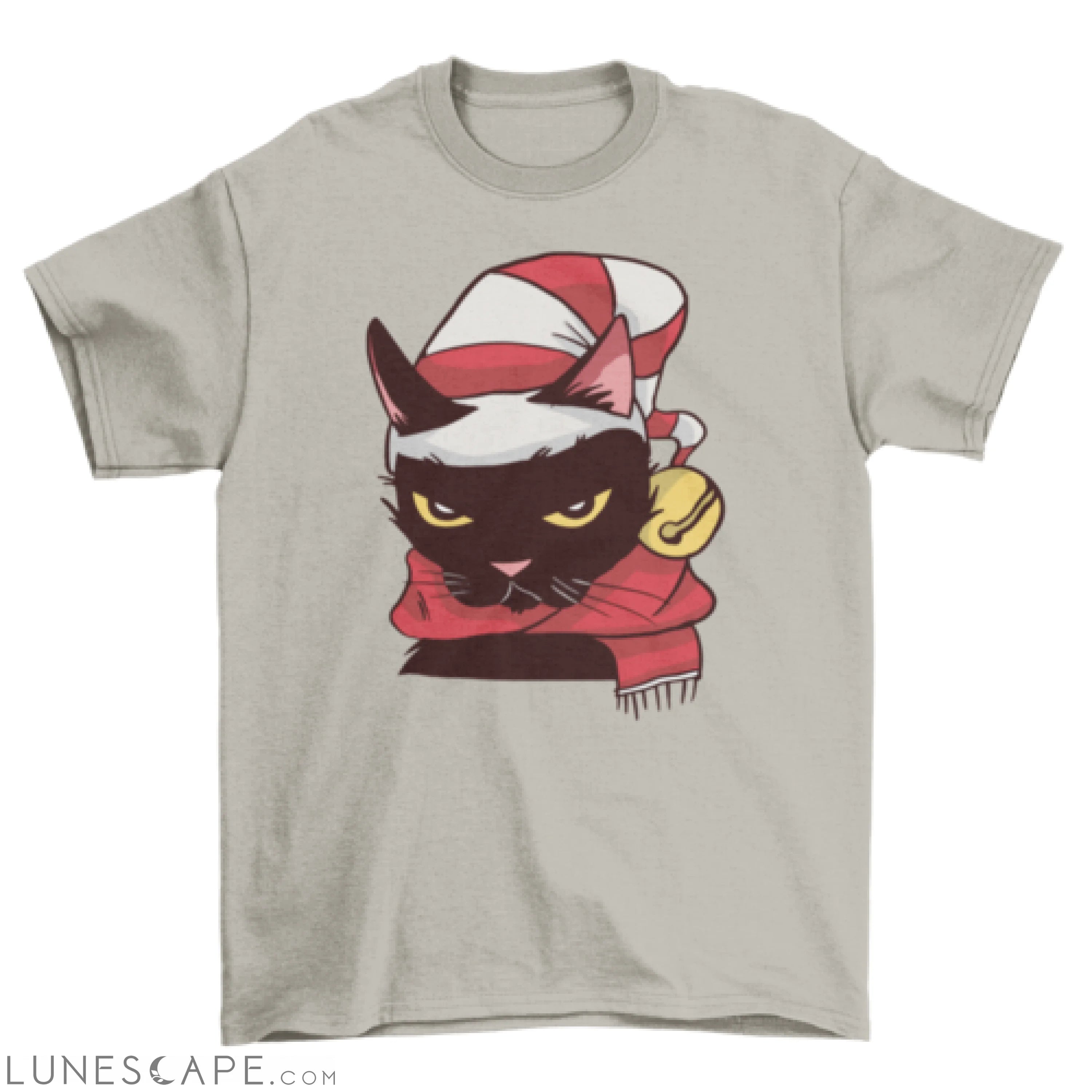 Angry cat Christmas t-shirt design LUNESCAPE