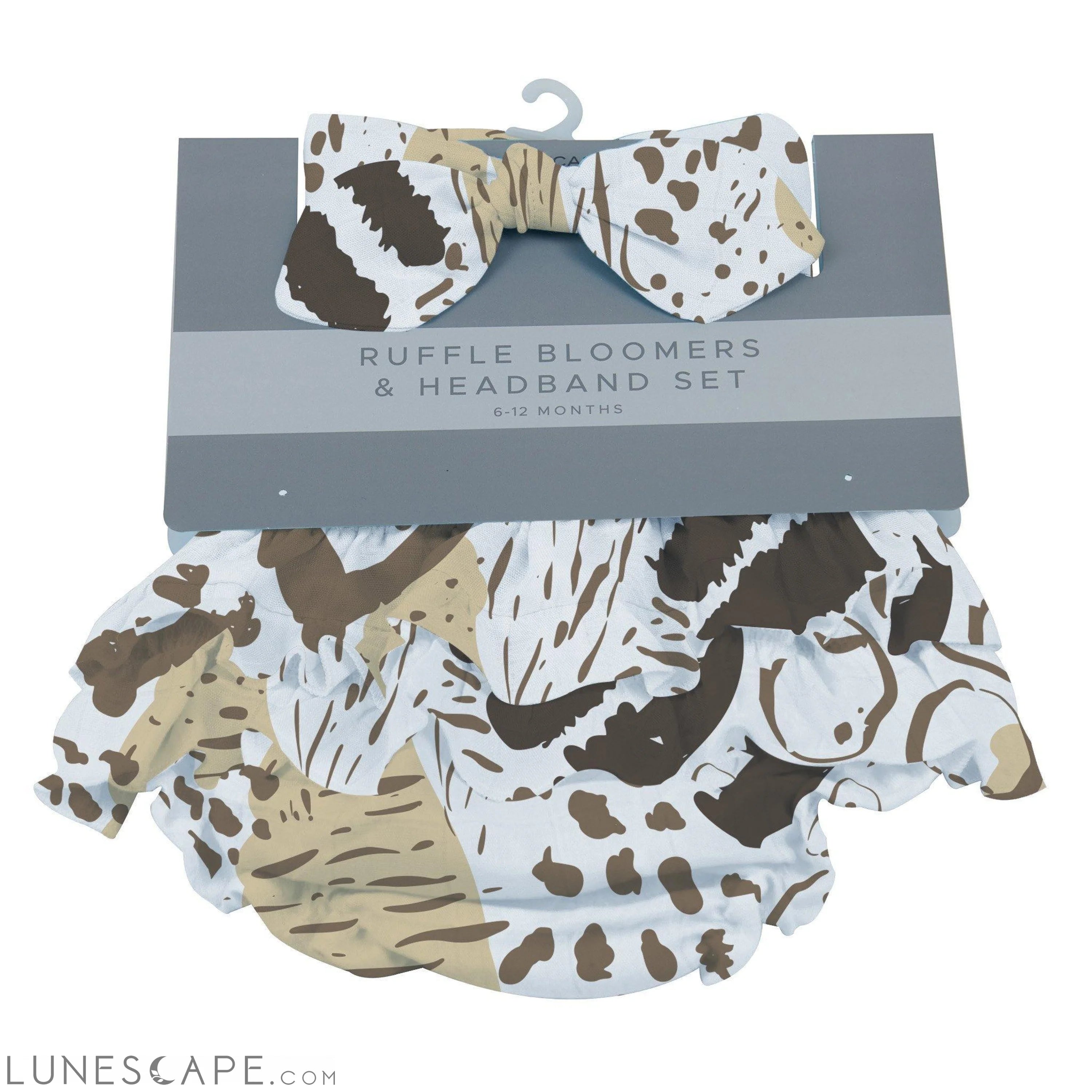 Animal Print Ruffle Bloomers and Headband Set LUNESCAPE