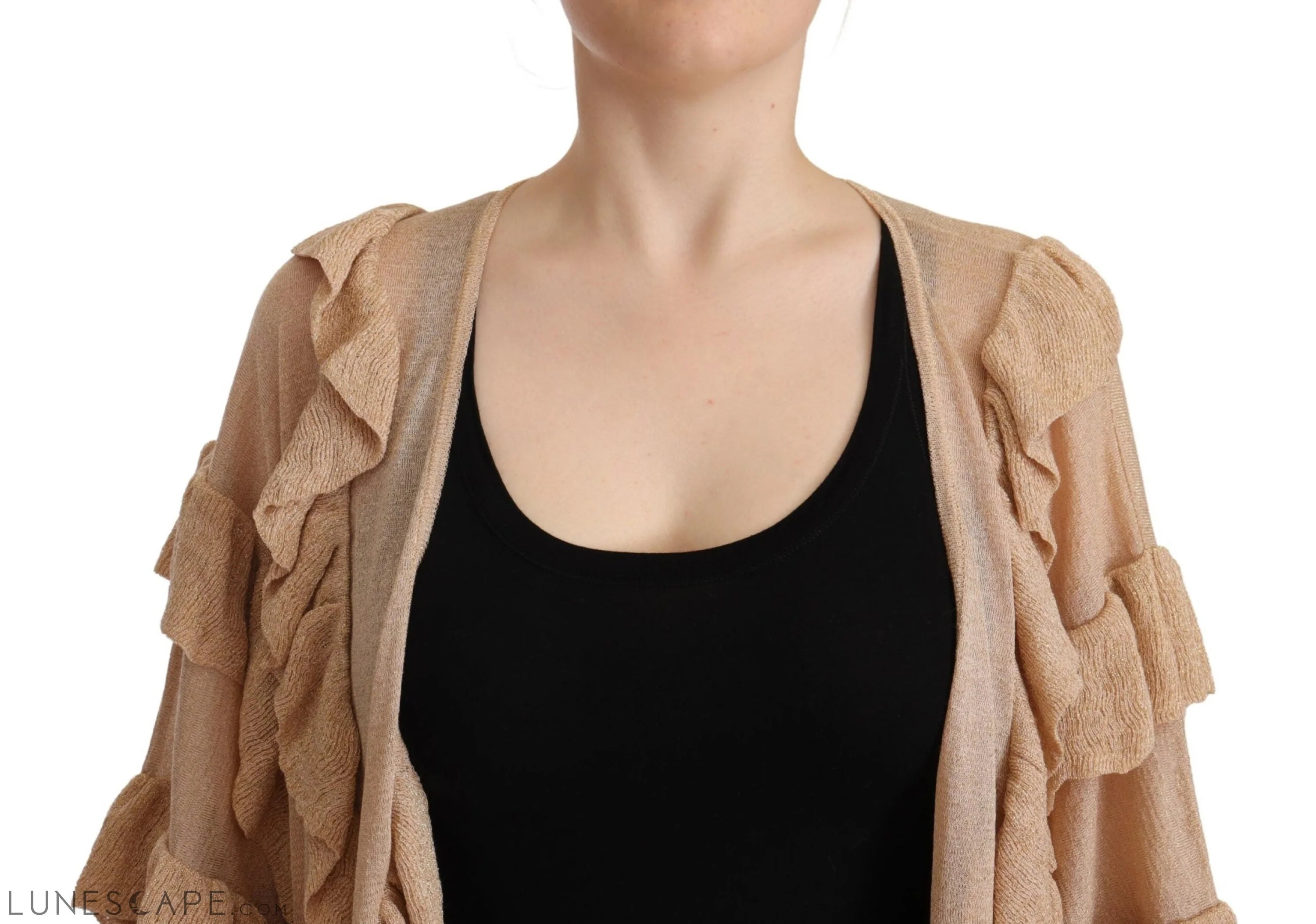 Aniye By Chic Beige Long Sleeve Open Front Cardigan LUNESCAPE