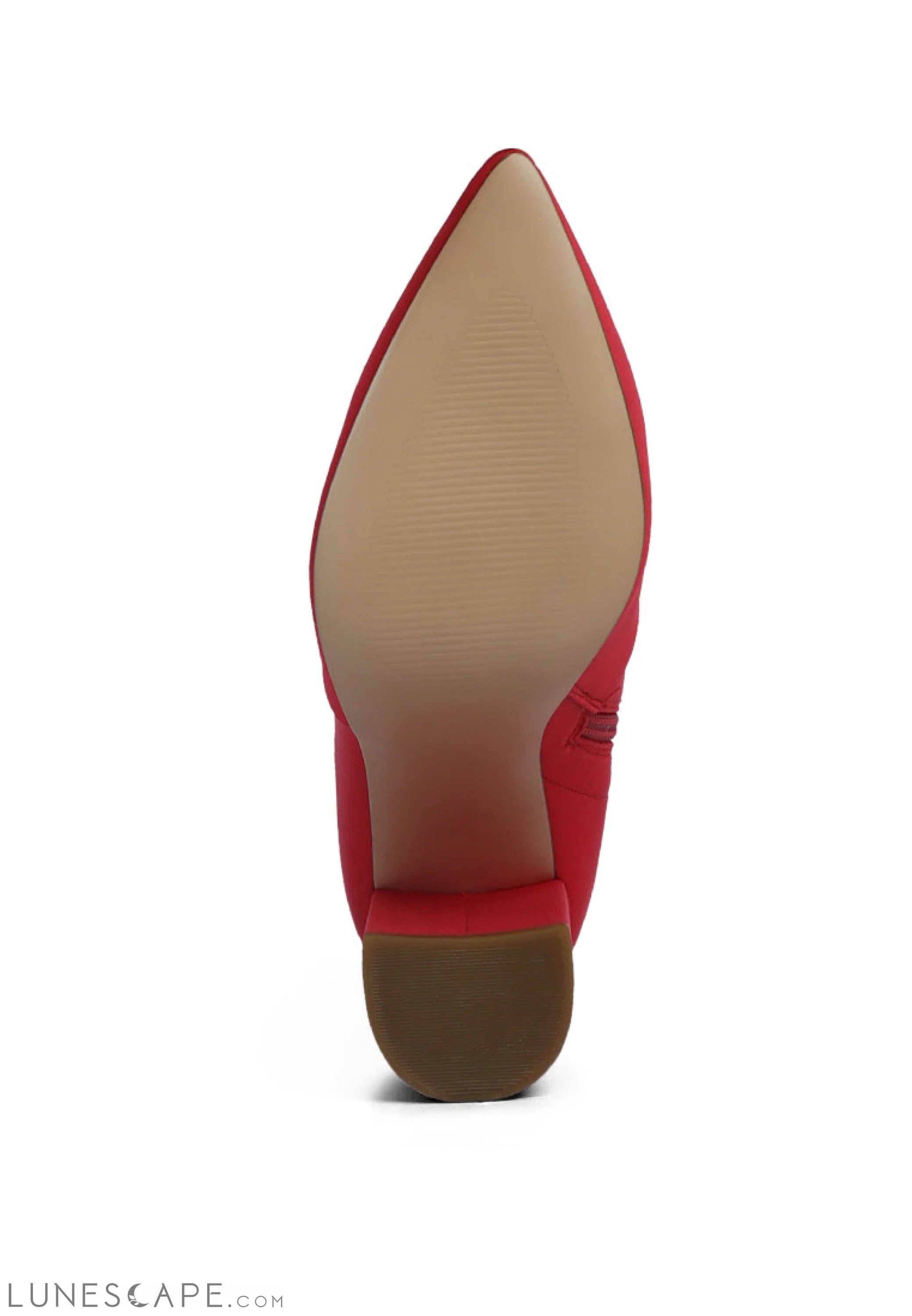 Ankle Lycra Block Heeled Boots LUNESCAPE