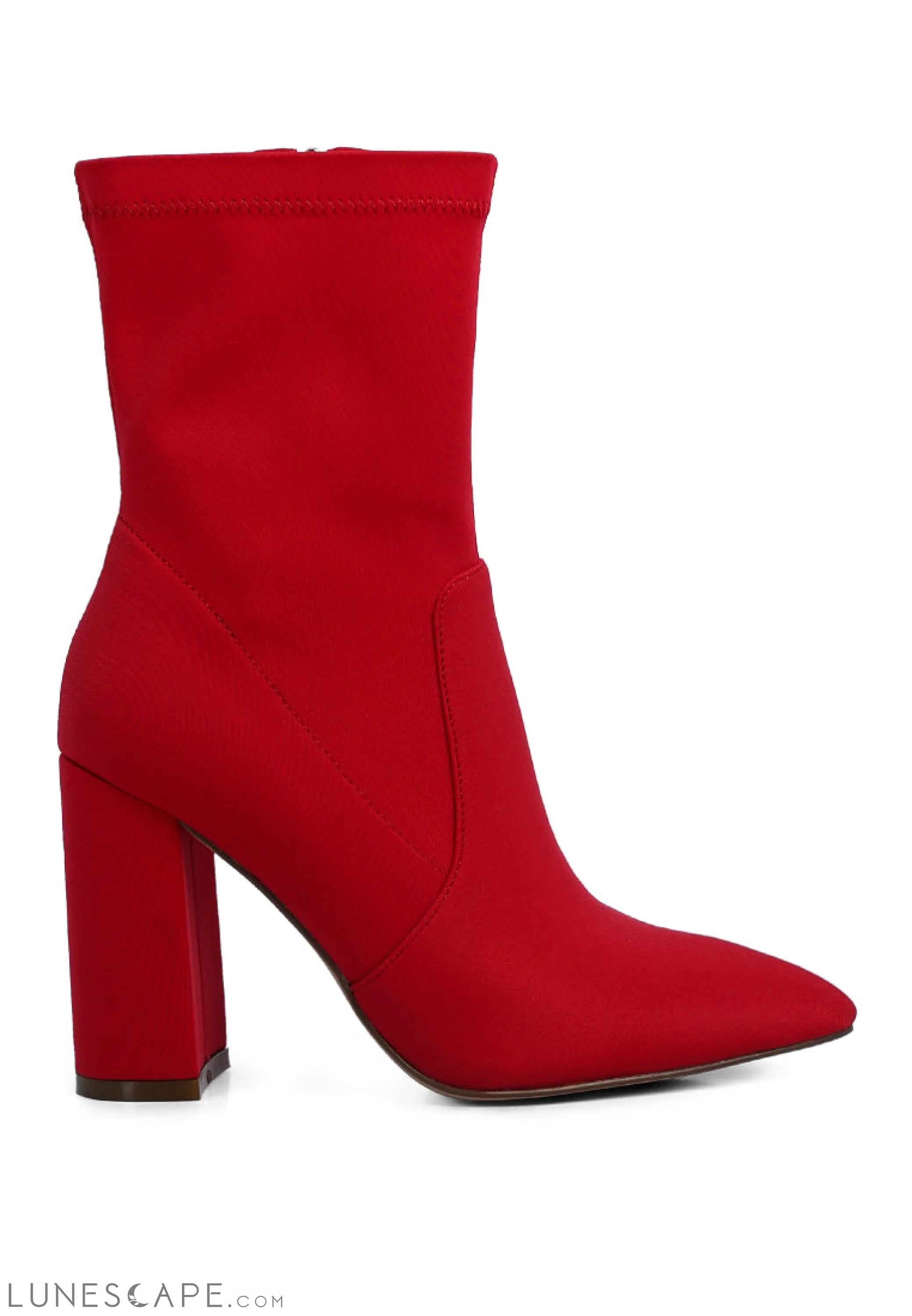 Ankle Lycra Block Heeled Boots LUNESCAPE