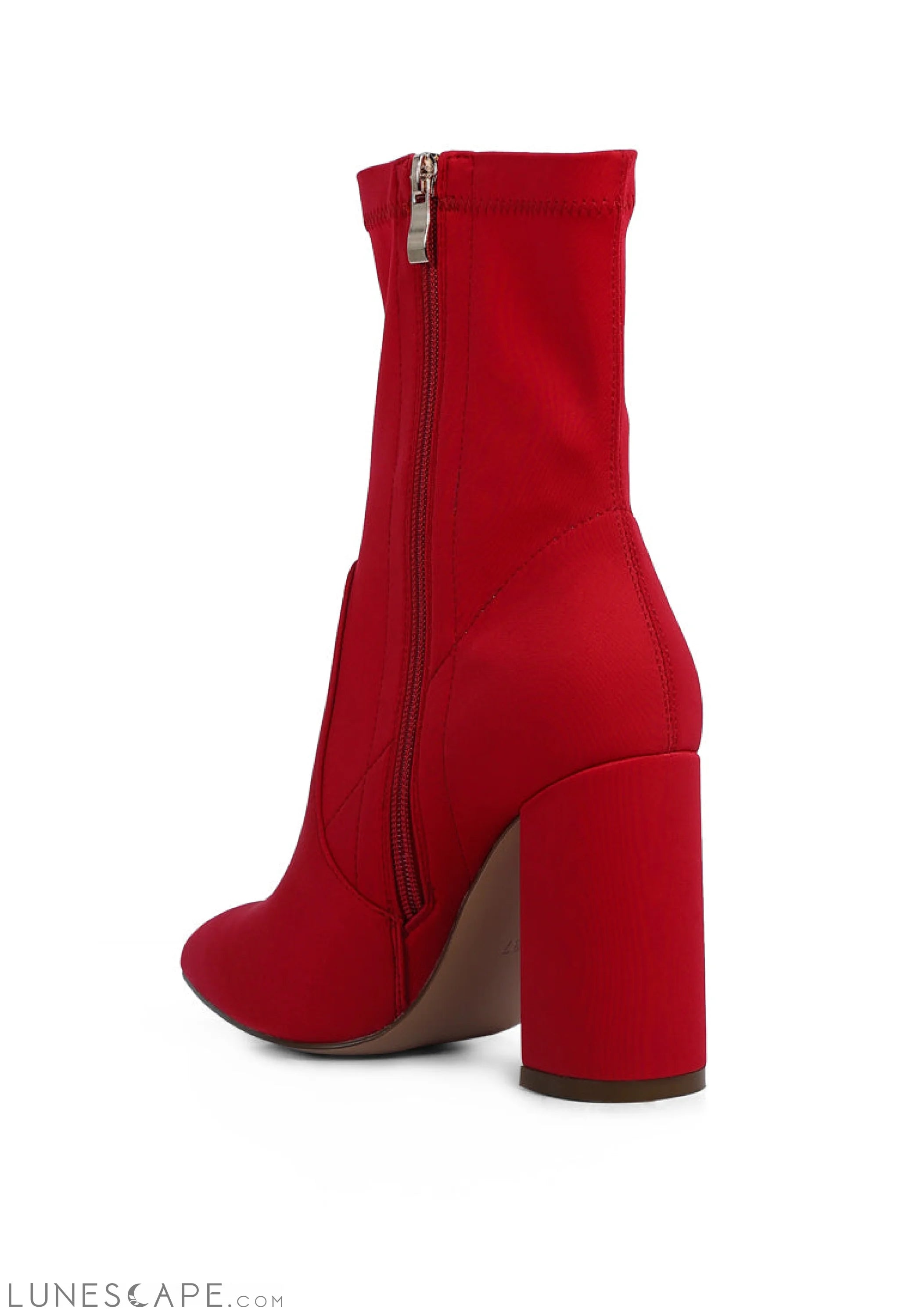 Ankle Lycra Block Heeled Boots LUNESCAPE
