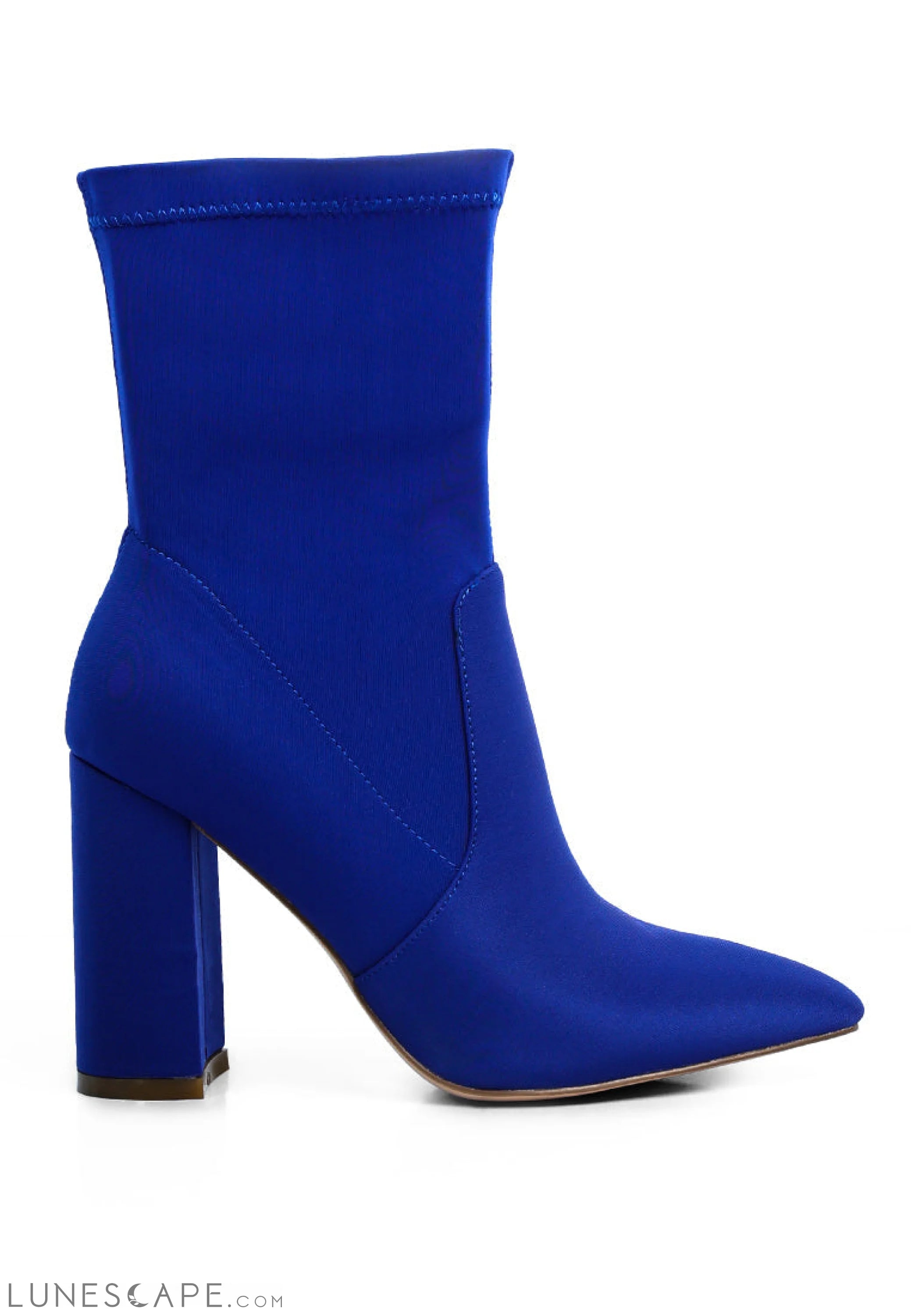 Ankle Lycra Block Heeled Boots LUNESCAPE