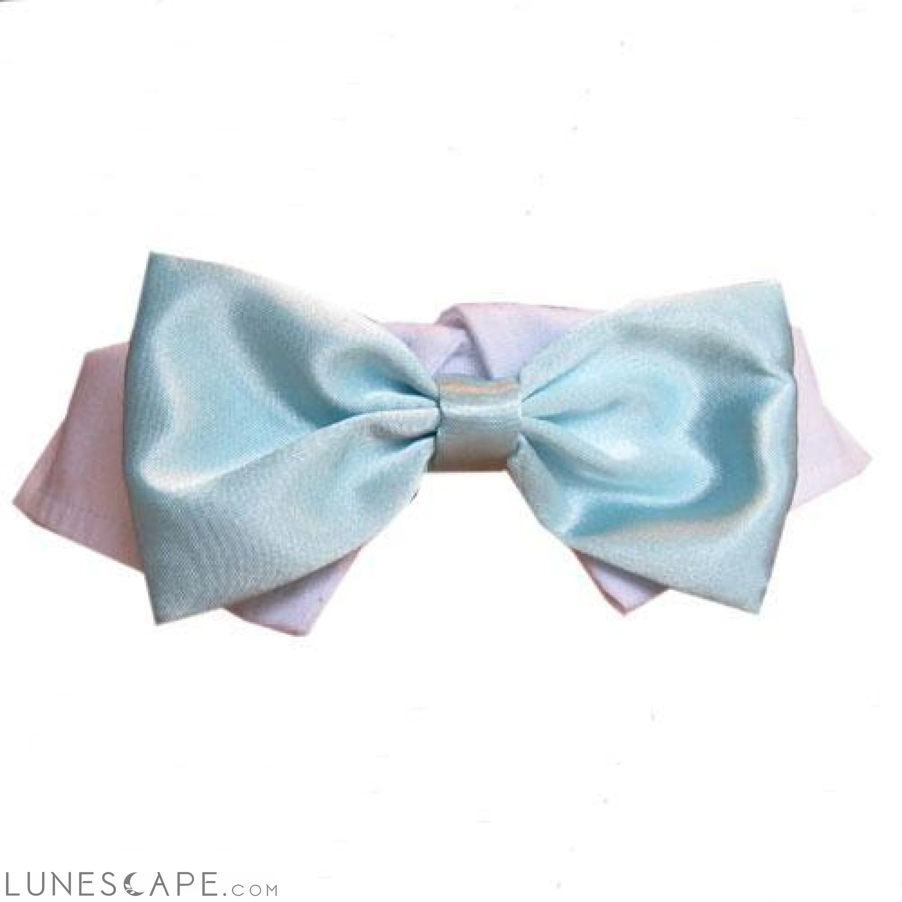 Aqua Satin Bow Tie LUNESCAPE