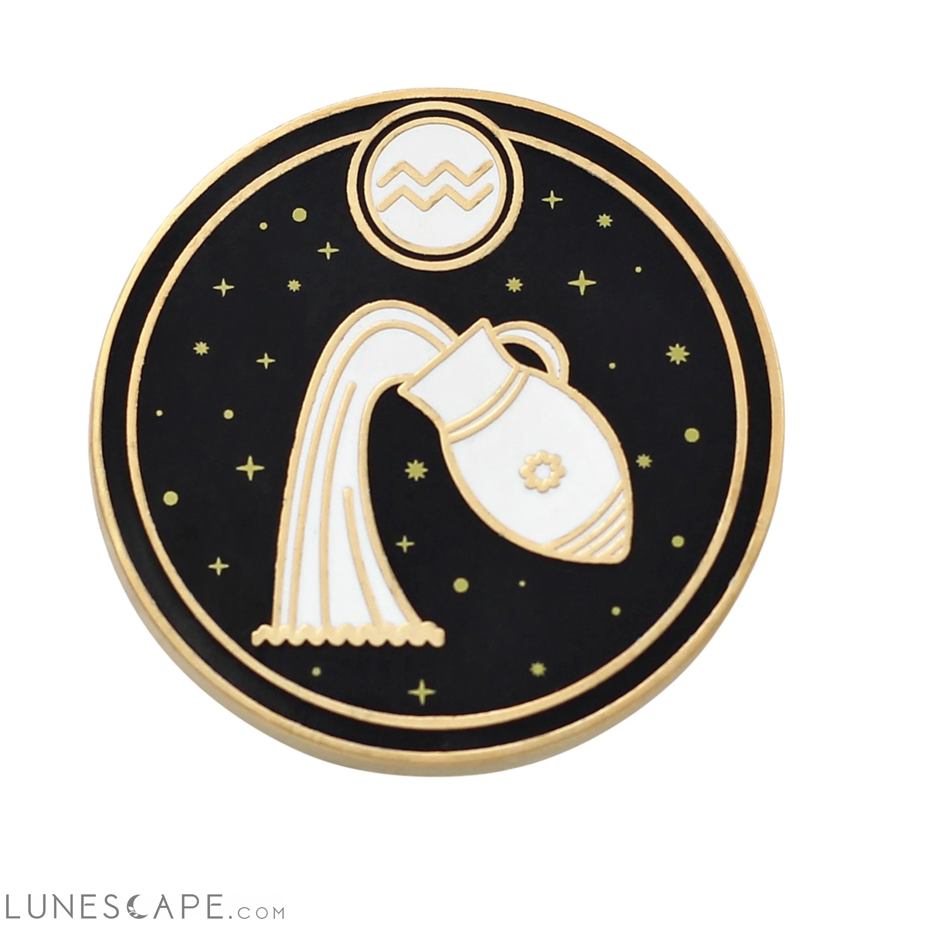 Aquarius Zodiac Sign Enamel Pin LUNESCAPE