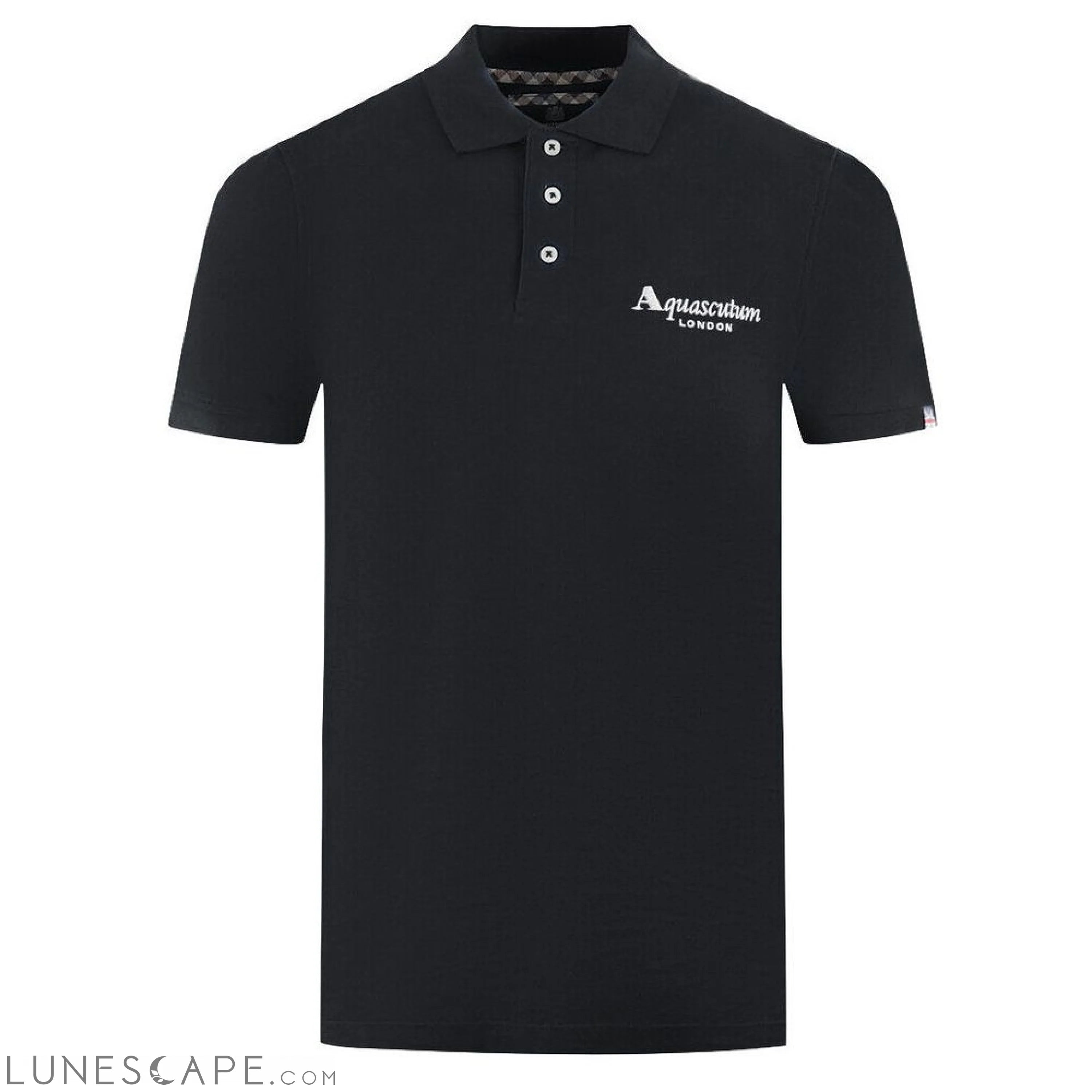 Aquascutum Elegant Contrast Logo Cotton Polo Shirt LUNESCAPE