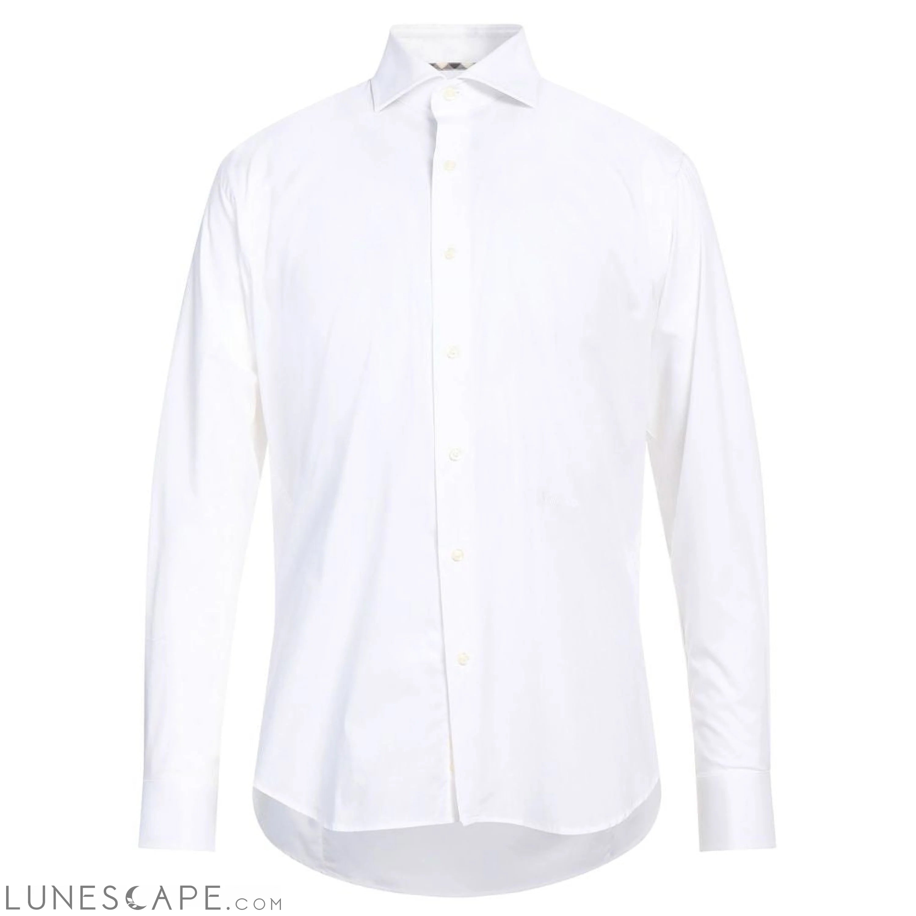 Aquascutum Sophisticated White Cotton Shirt with Embroidered Logo LUNESCAPE