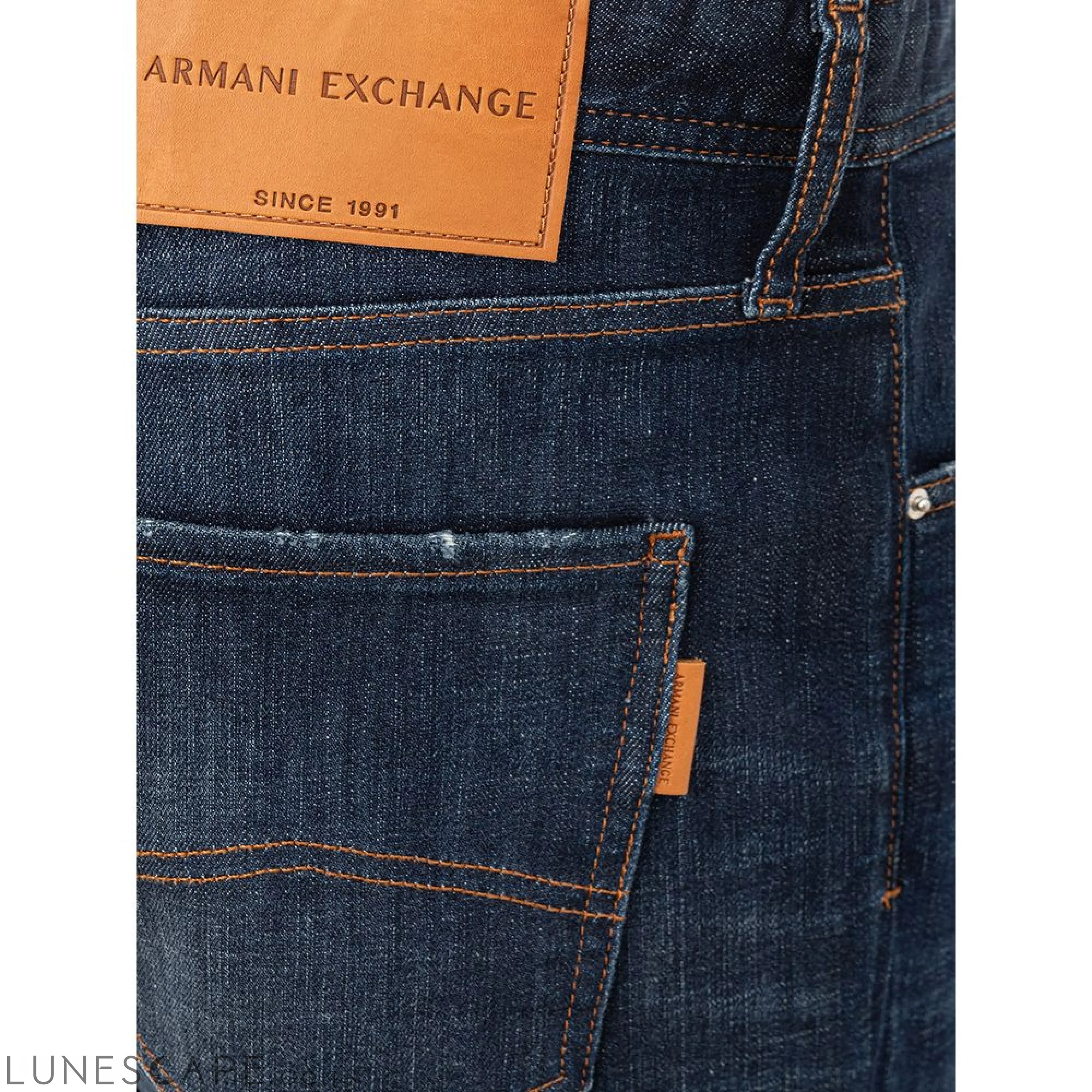 Armani Exchange Chic Blue Cotton Trousers for Modern Men LUNESCAPE