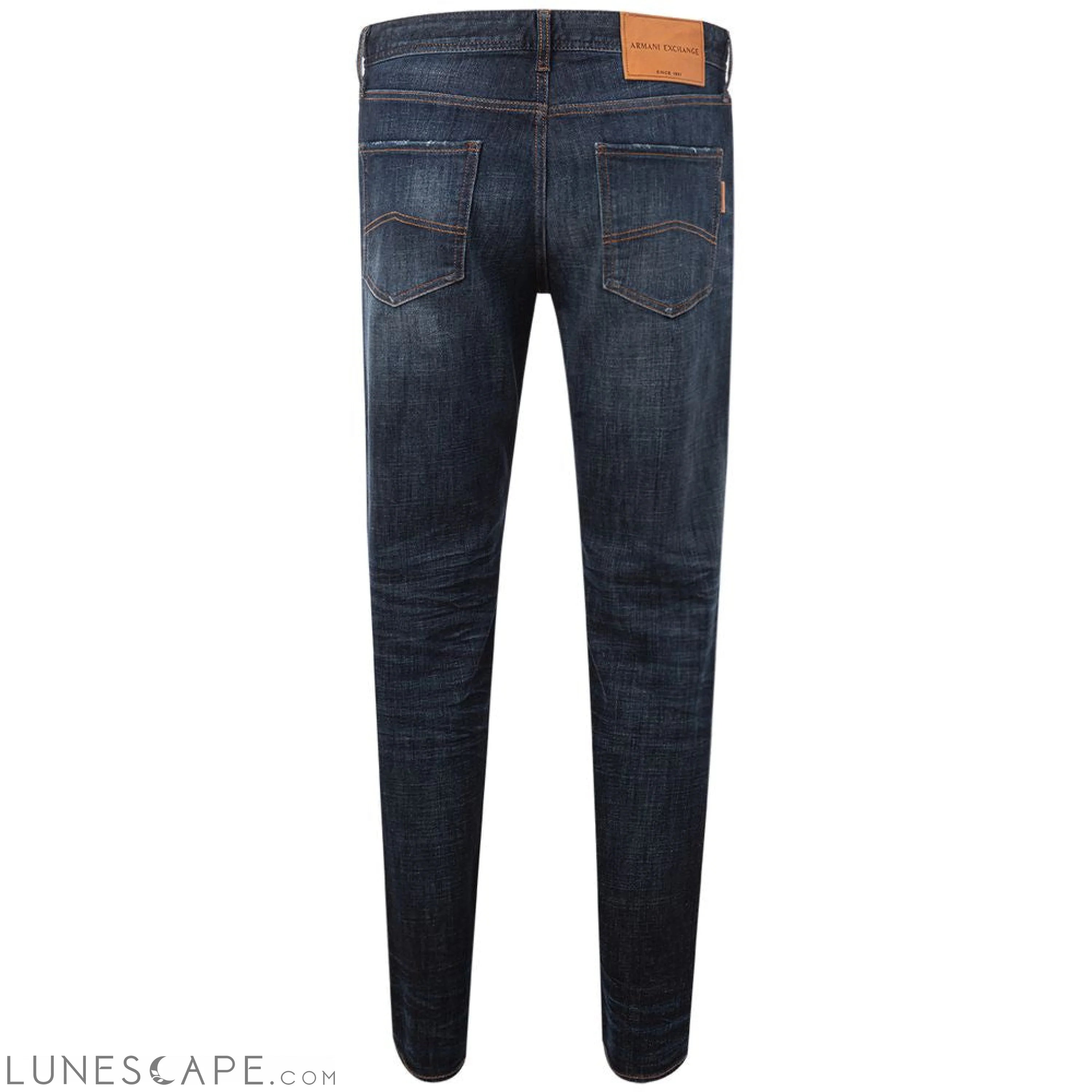 Armani Exchange Chic Blue Cotton Trousers for Modern Men LUNESCAPE