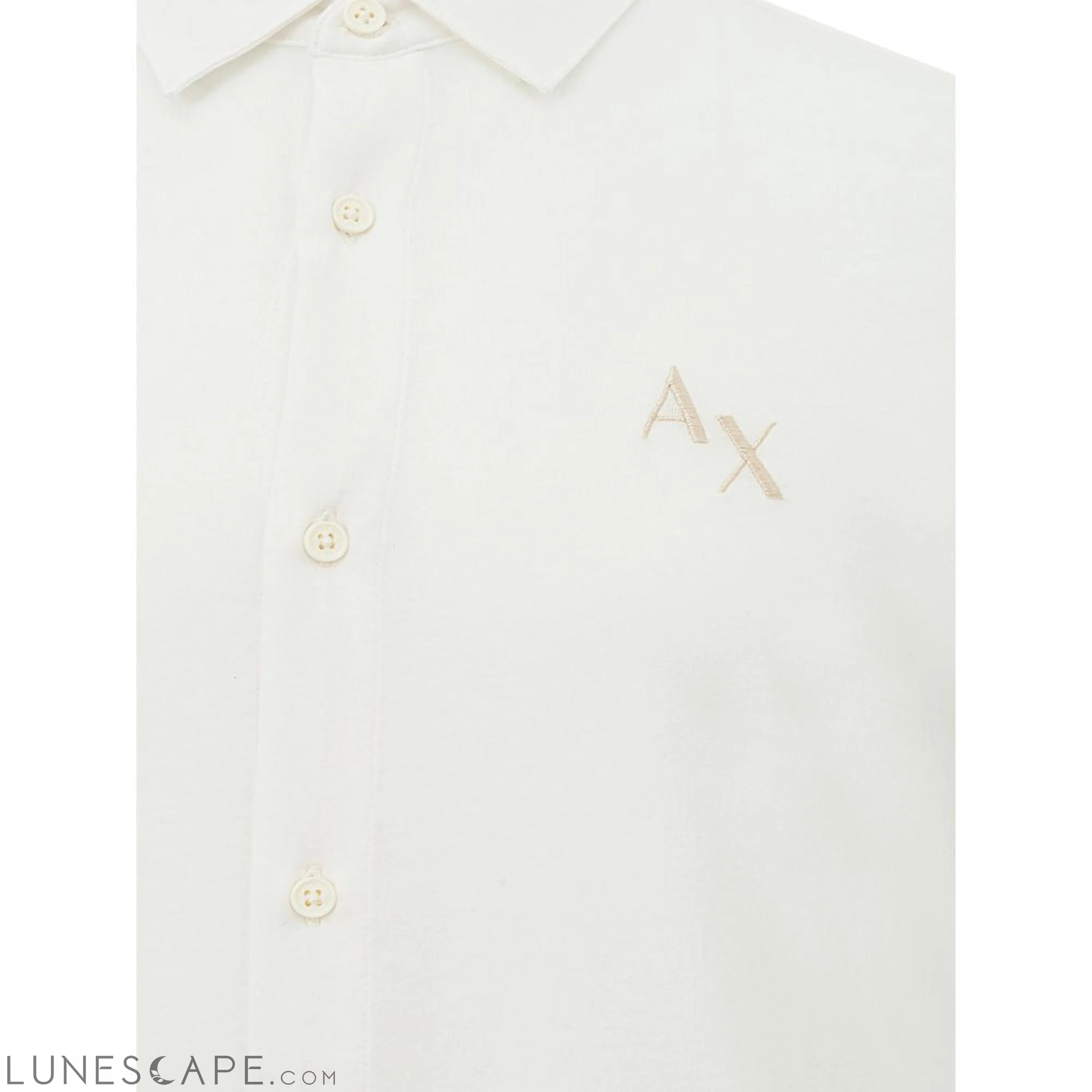 Armani Exchange Elegant White Organic Cotton Shirt LUNESCAPE