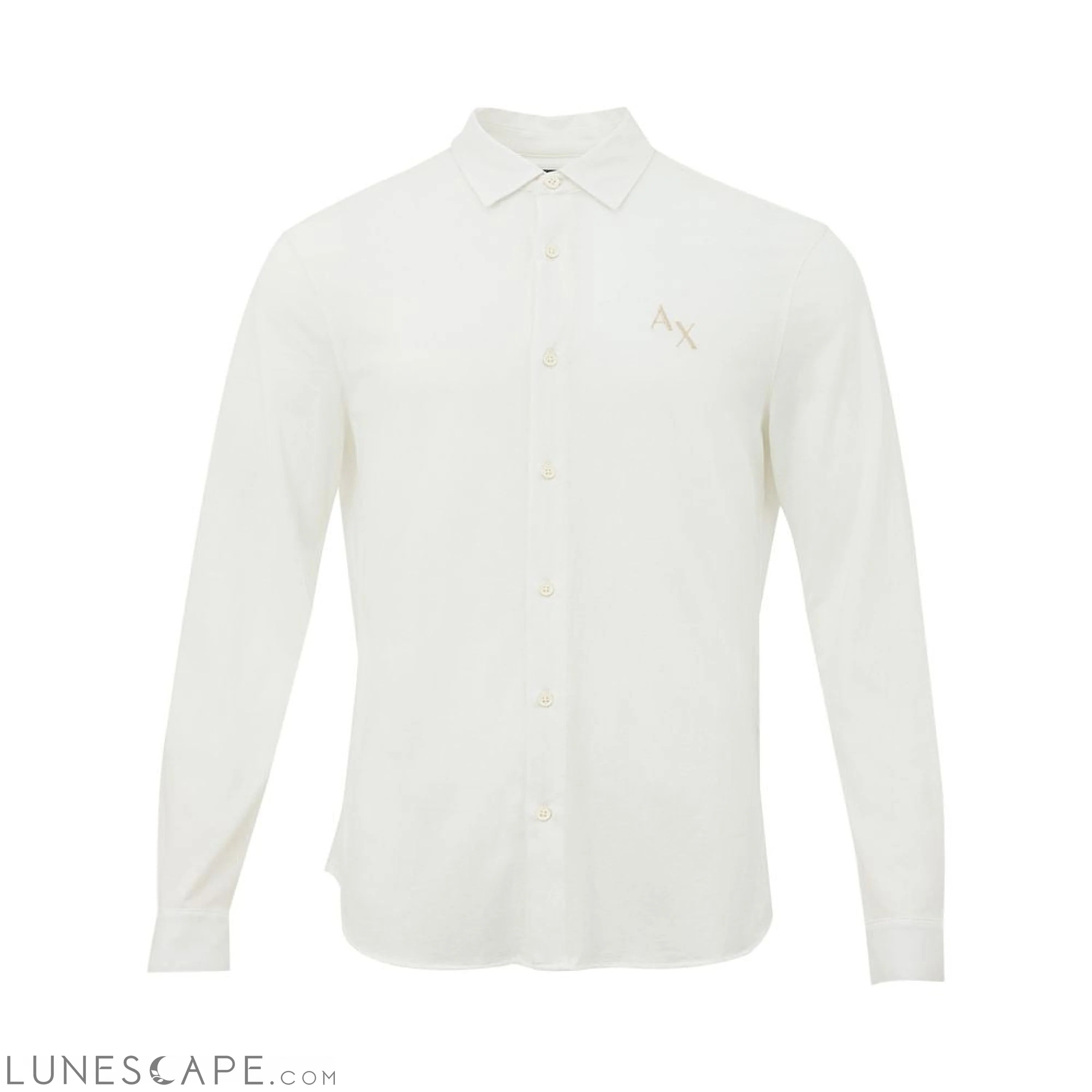 Armani Exchange Elegant White Organic Cotton Shirt LUNESCAPE