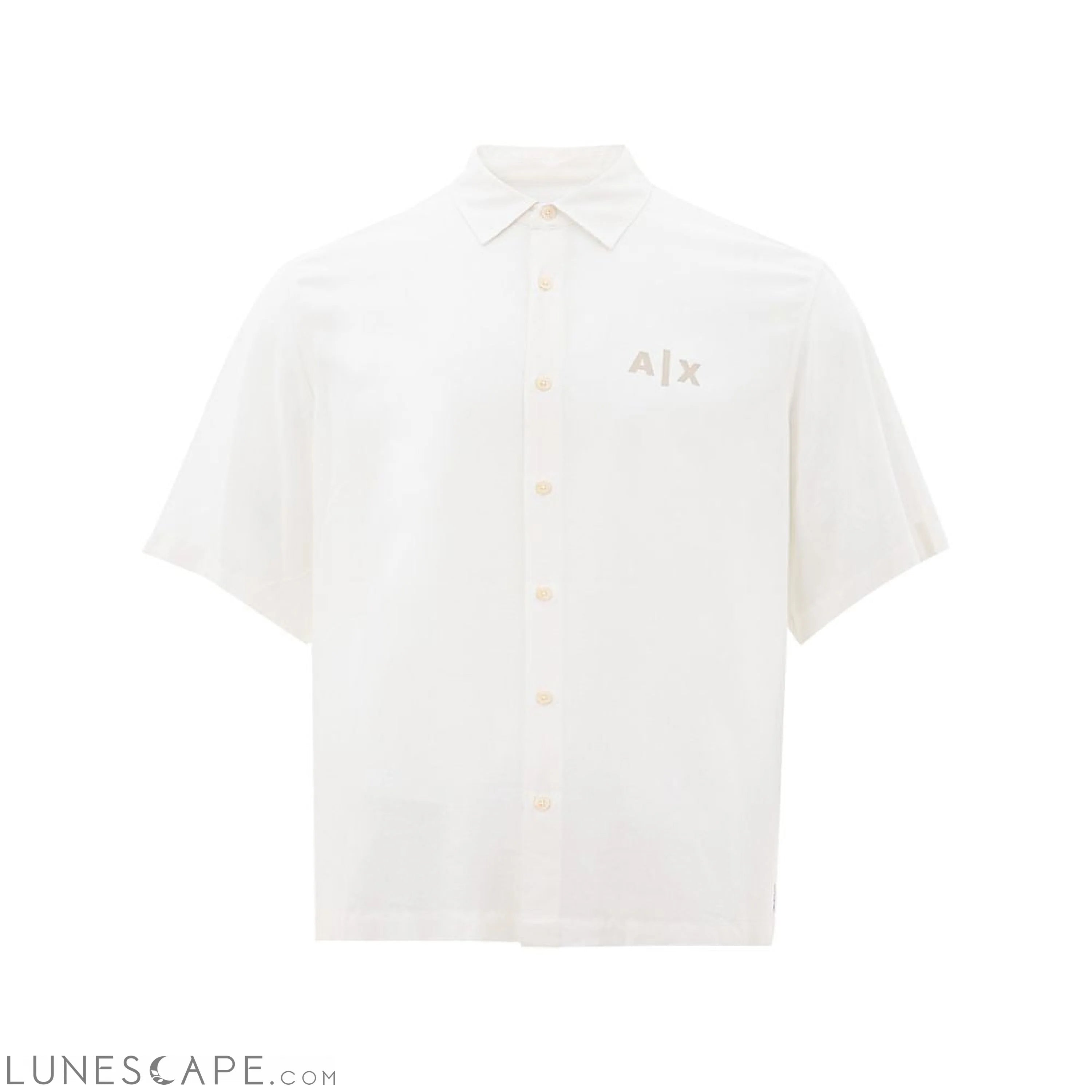 Armani Exchange Elegant White Viscose Shirt for Men LUNESCAPE