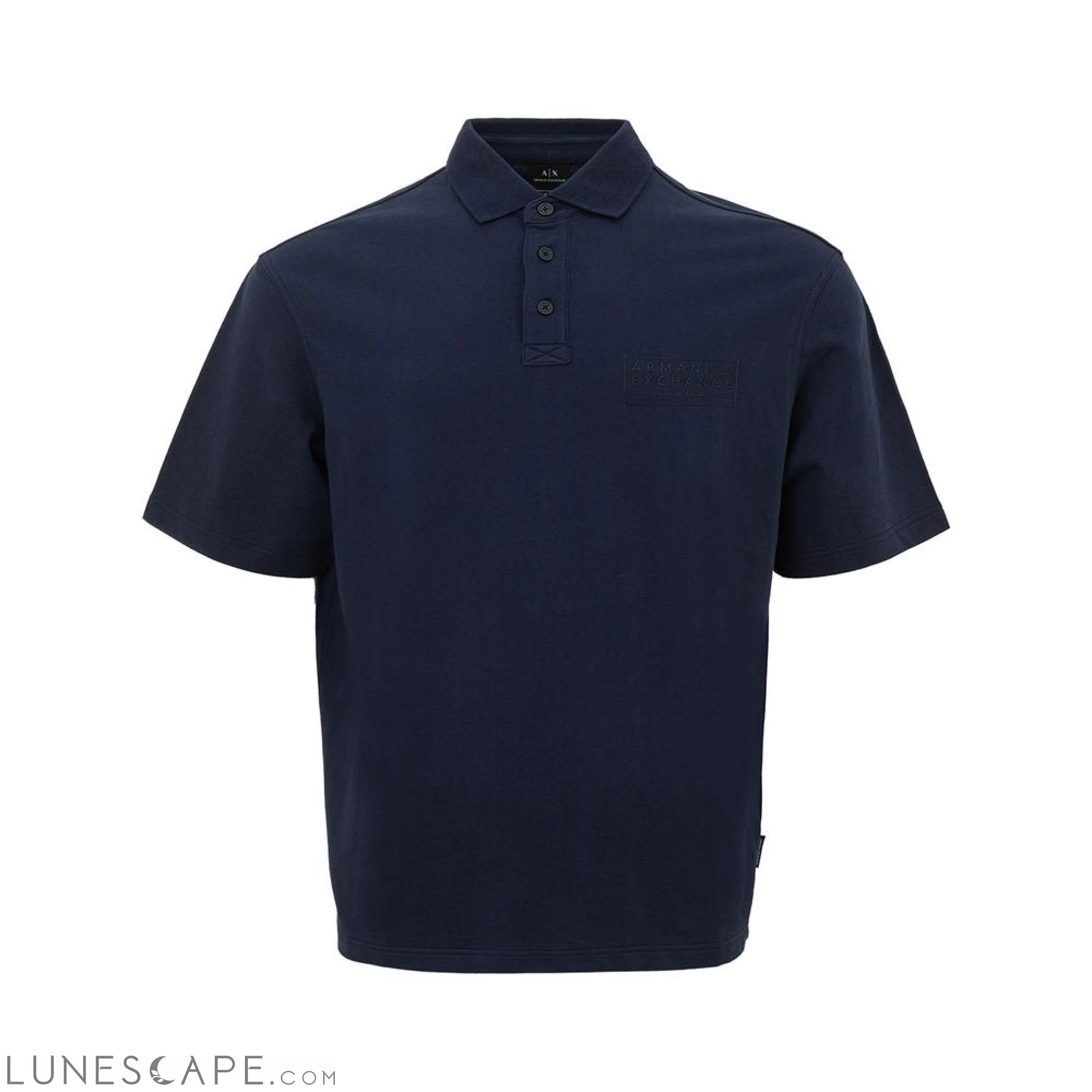 Armani Exchange Sleek Blue Cotton Polo Shirt for Men LUNESCAPE