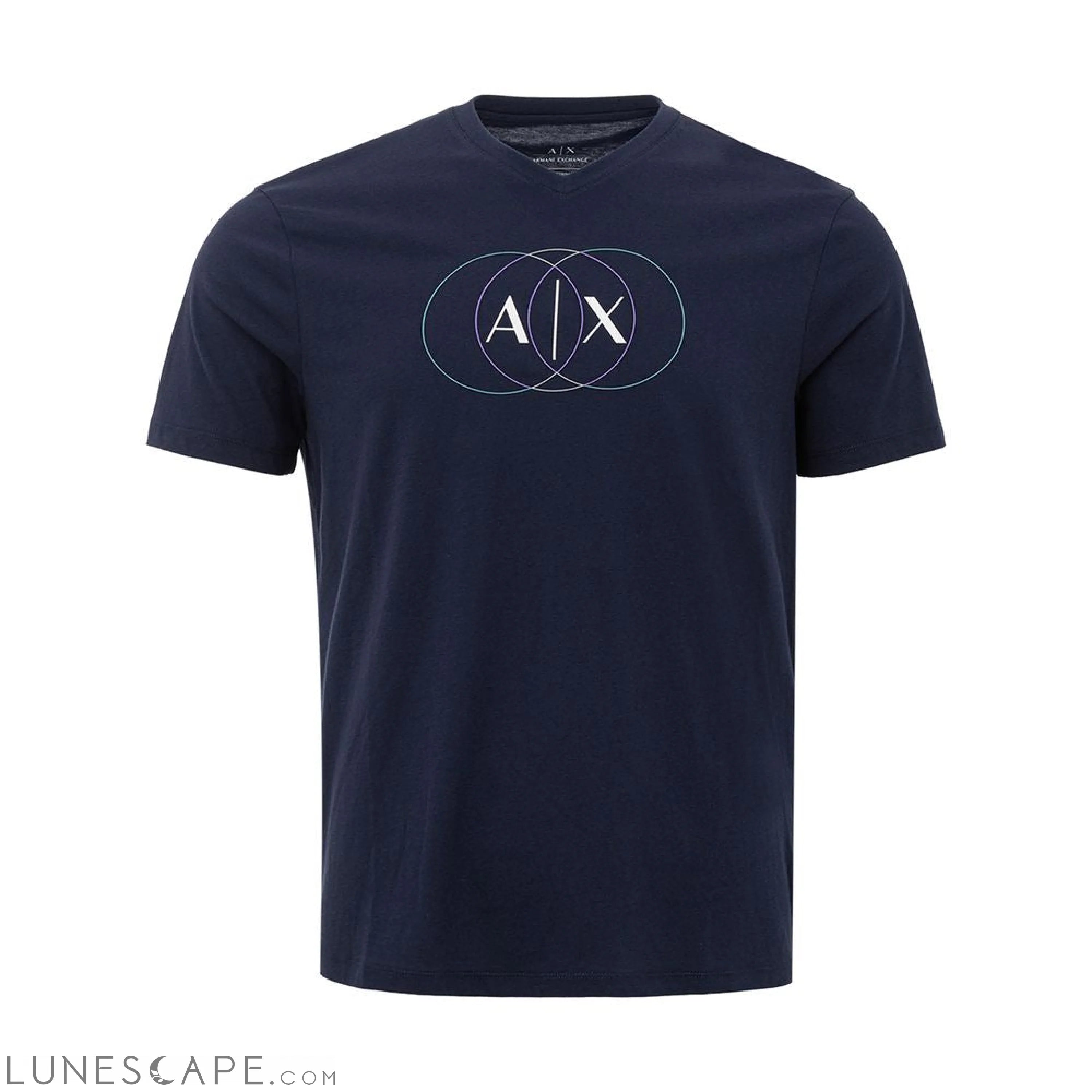 Armani Exchange Sleek Blue Cotton Tee for Men LUNESCAPE