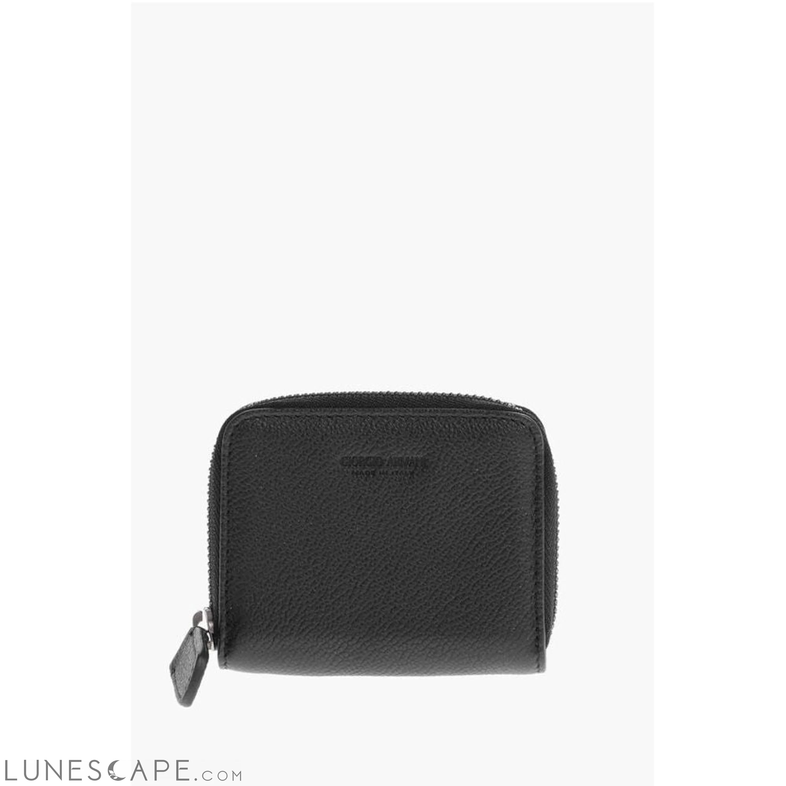 Armani GIORGIO Textured Leather Coin Purse with Zip Closure LUNESCAPE