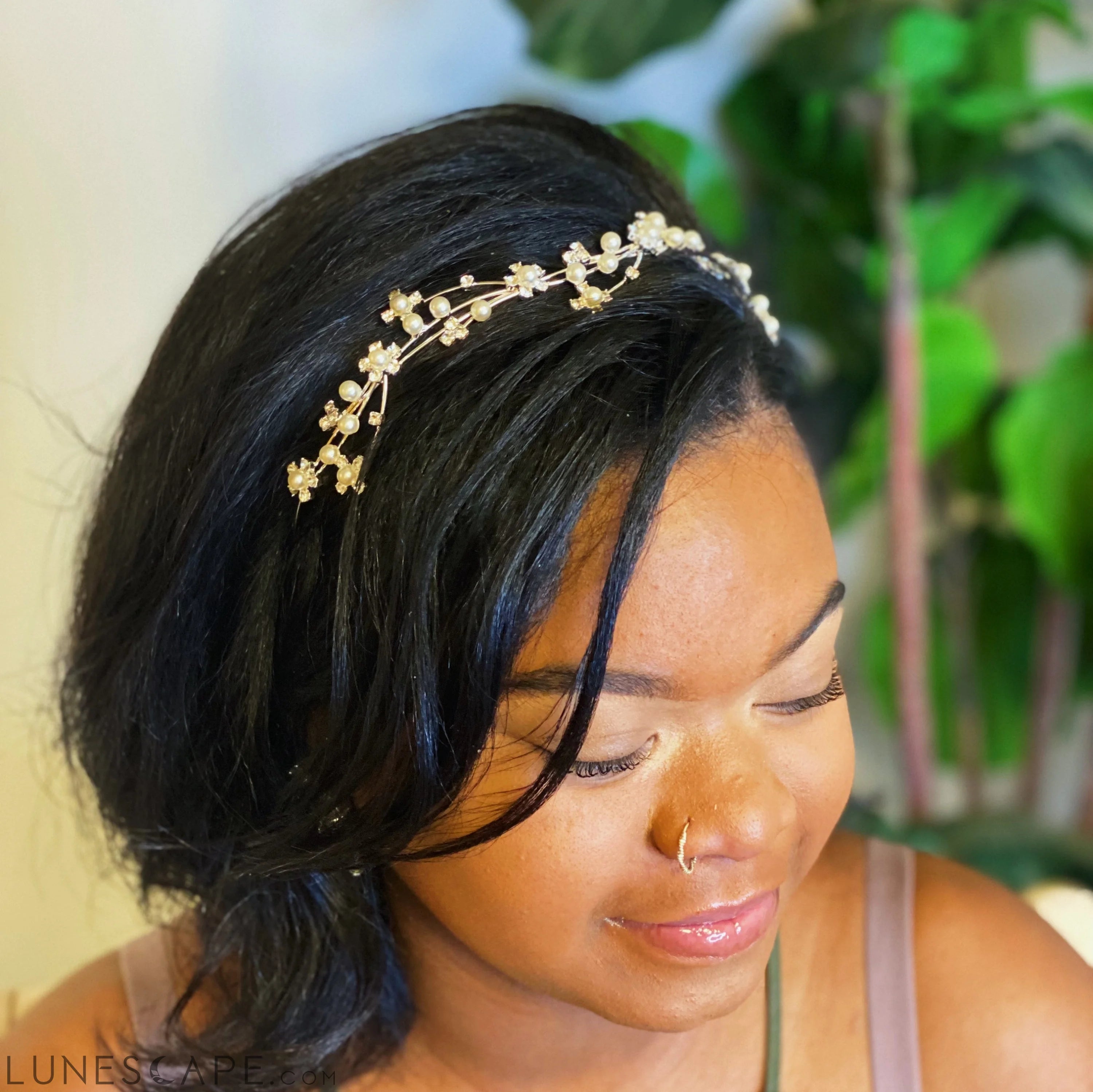 Artful Snow Flower Headband LUNESCAPE