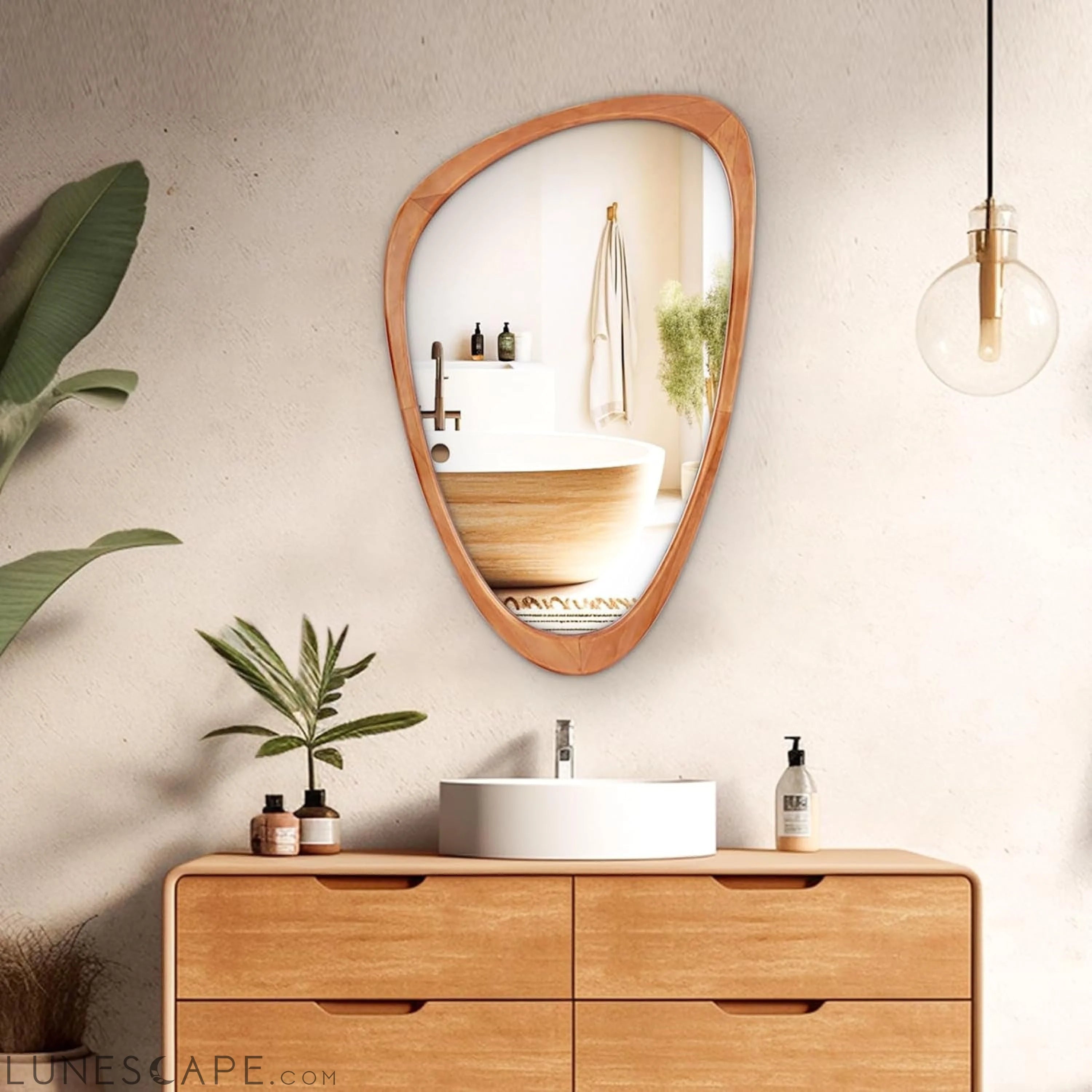 Asymmetrical Mirror, Irregular Wall Mirror, Wall Mirrors Decorative LUNESCAPE