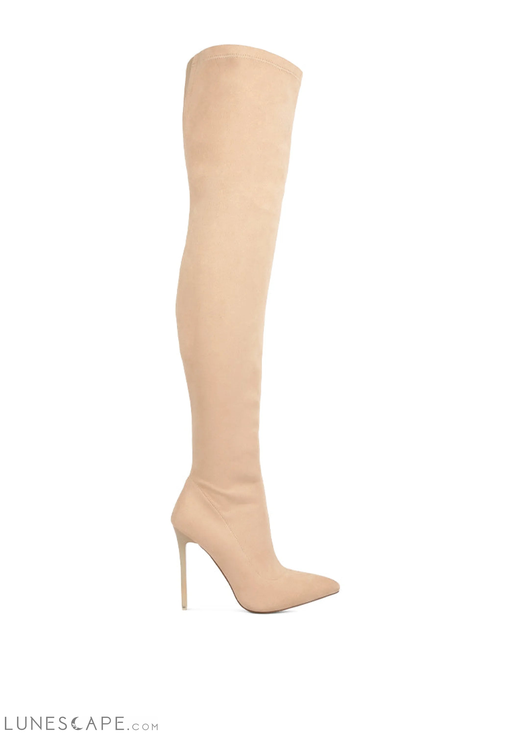 Atelier Stretch Faux Suede Stiletto Long Boots LUNESCAPE