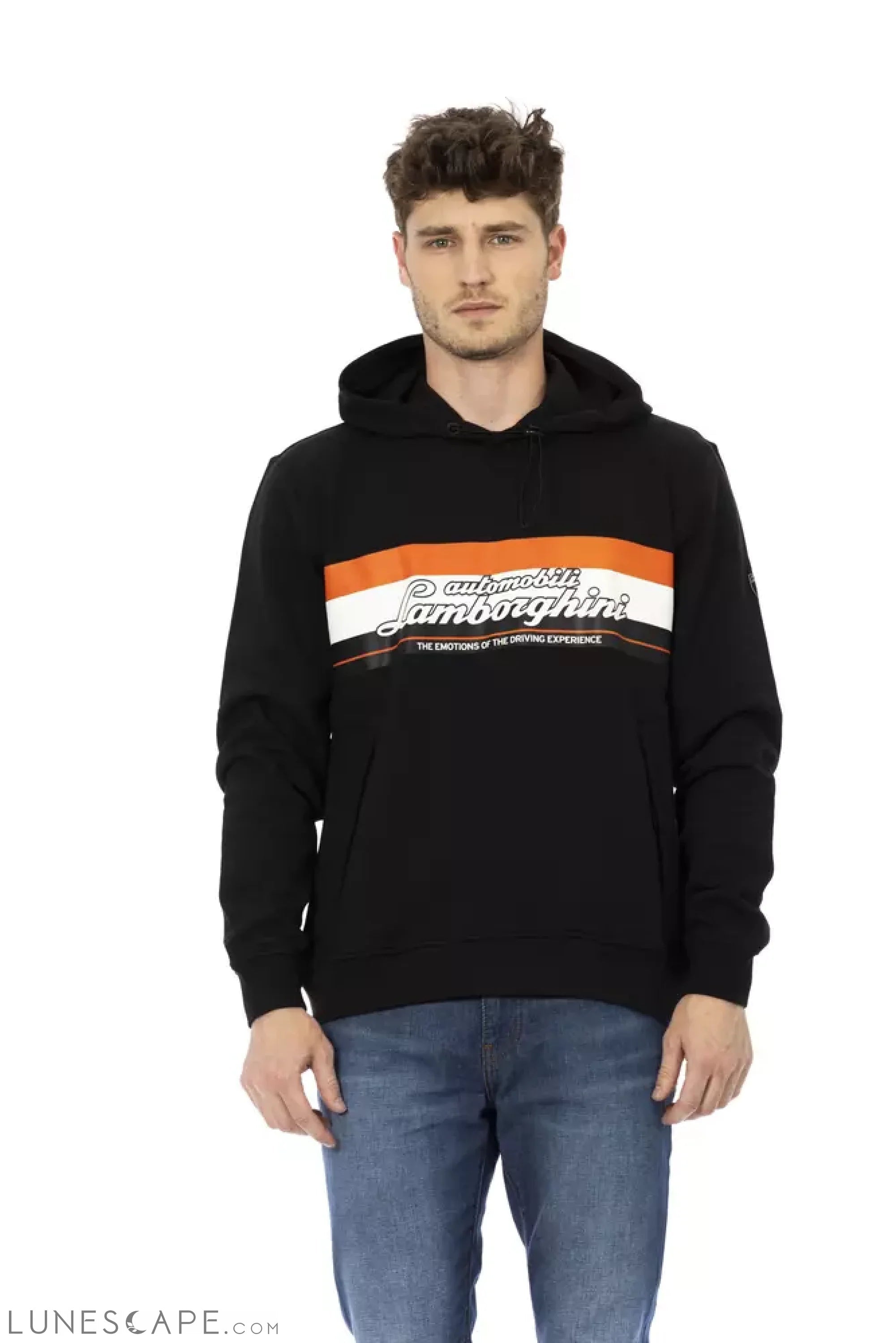 Automobili Lamborghini Black Cotton Men Sweatshirt LUNESCAPE