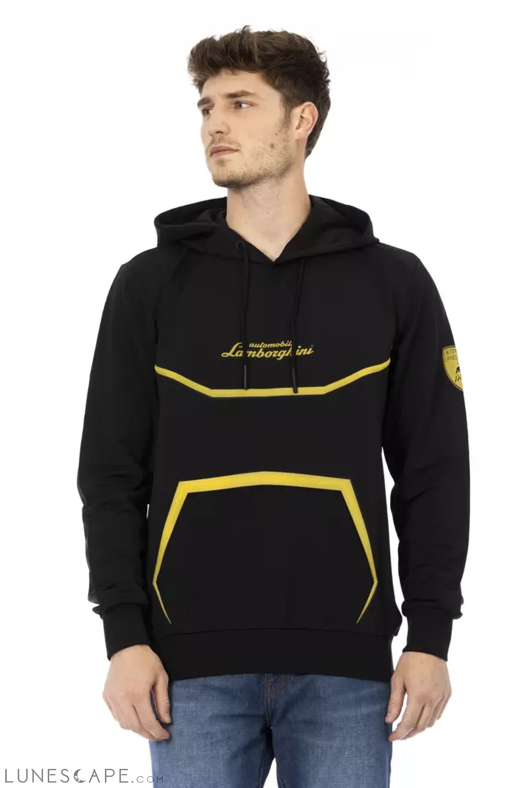 Automobili Lamborghini Black Polyester Men Sweatshirt LUNESCAPE