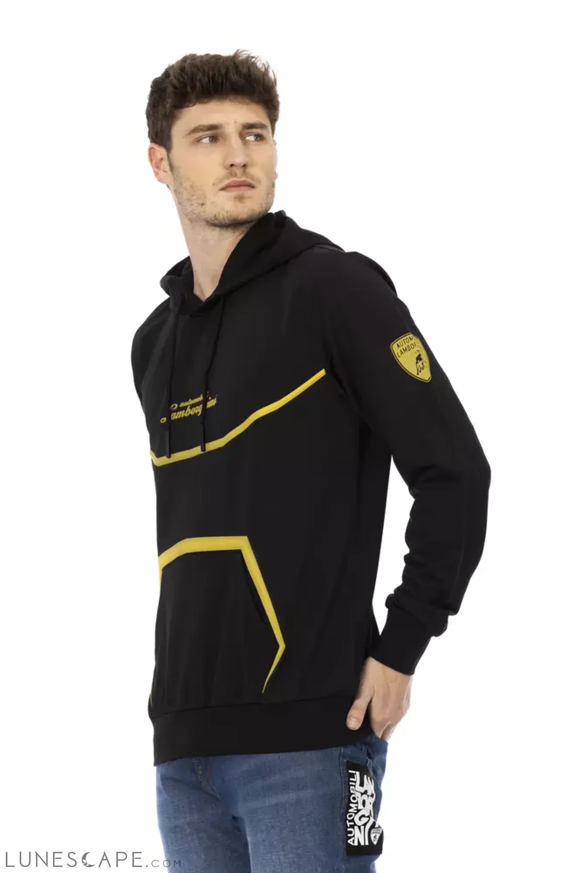 Automobili Lamborghini Black Polyester Men Sweatshirt LUNESCAPE