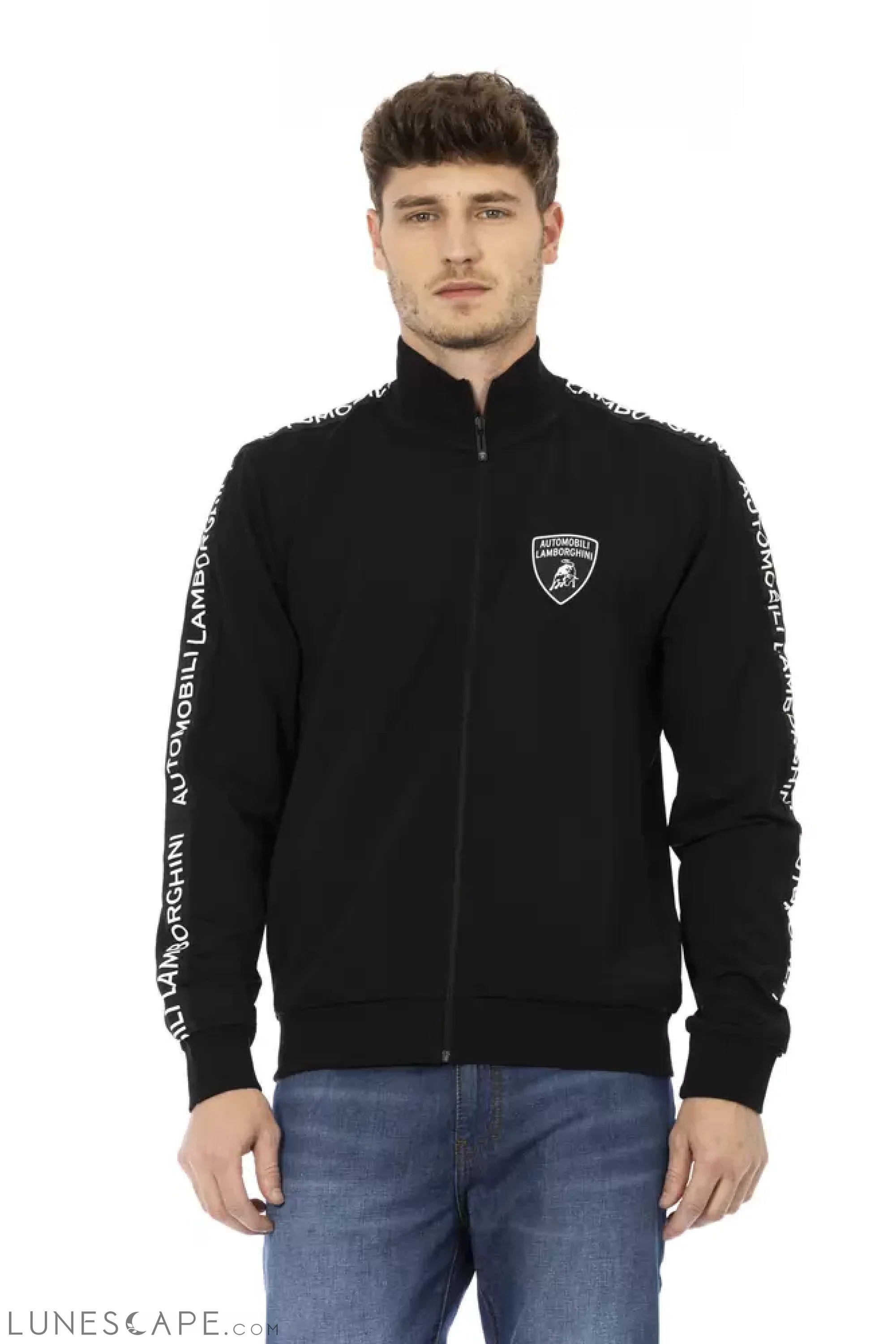 Automobili Lamborghini Black Polyester Men Sweatshirt LUNESCAPE