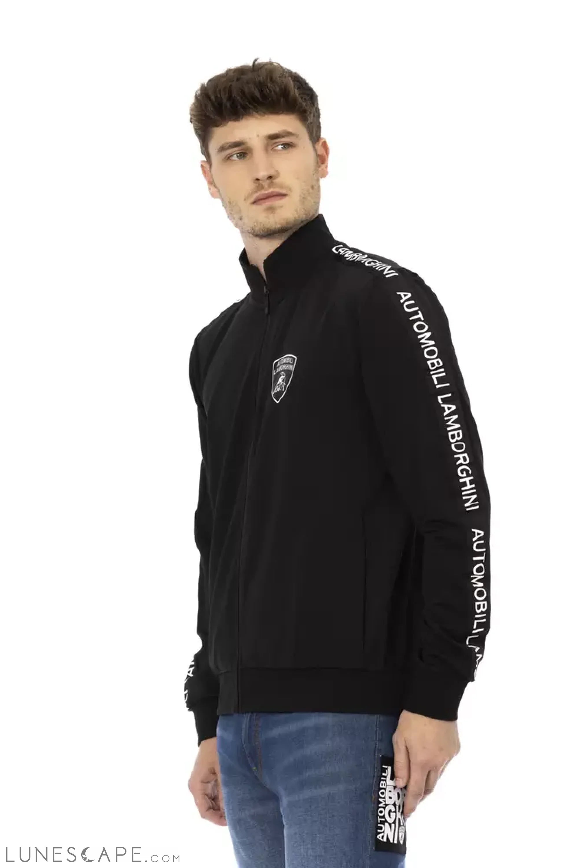 Automobili Lamborghini Black Polyester Men Sweatshirt LUNESCAPE