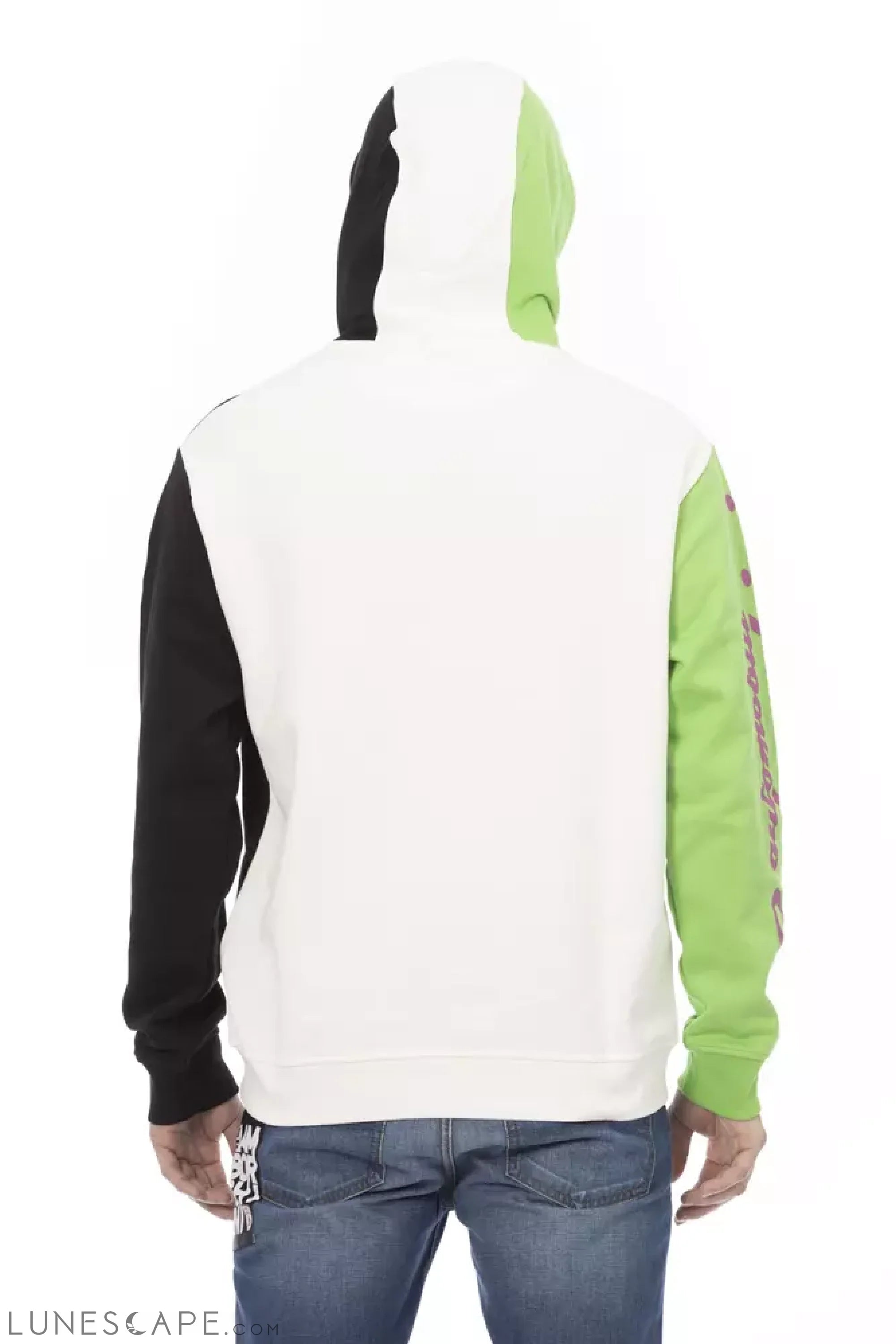 Automobili Lamborghini White Cotton Men's Hooded Sweater LUNESCAPE