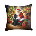 Newfoundland and Santa Claus Throw Pillow