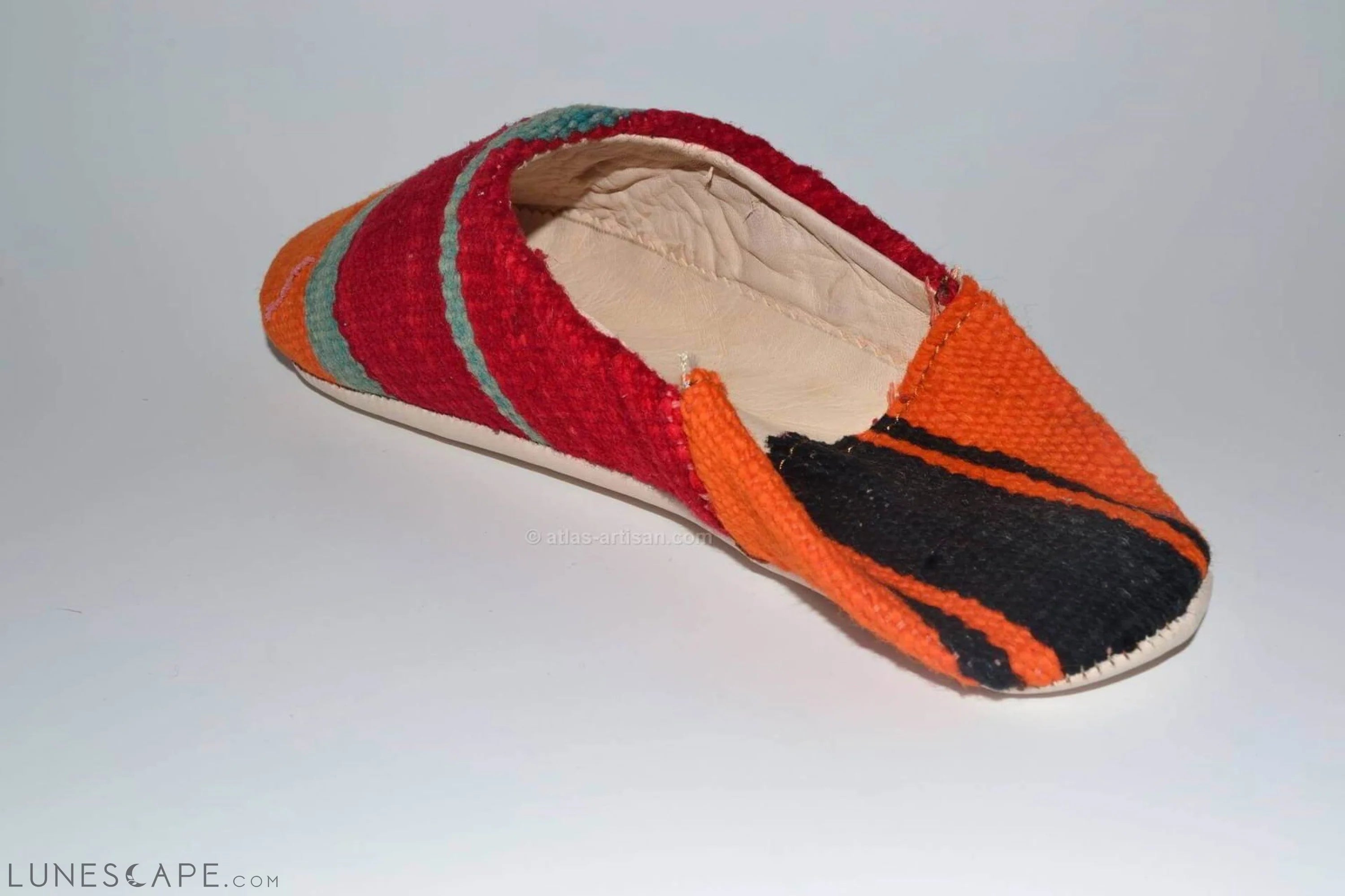 Babouches Dbagh Woven Stripe House Slippers Soft Bottom LUNESCAPE