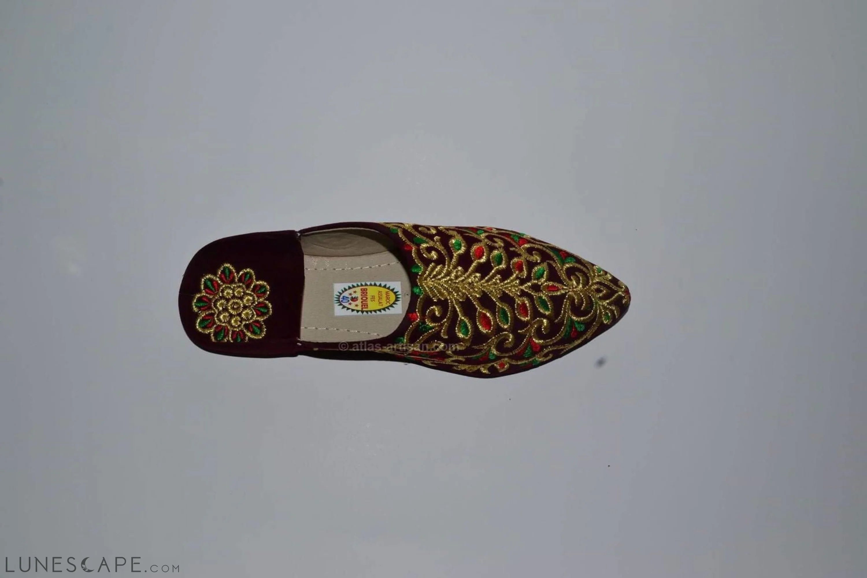 Babouches Fassi Slip-On Mule Sandal Slipper Handmade Velvet LUNESCAPE