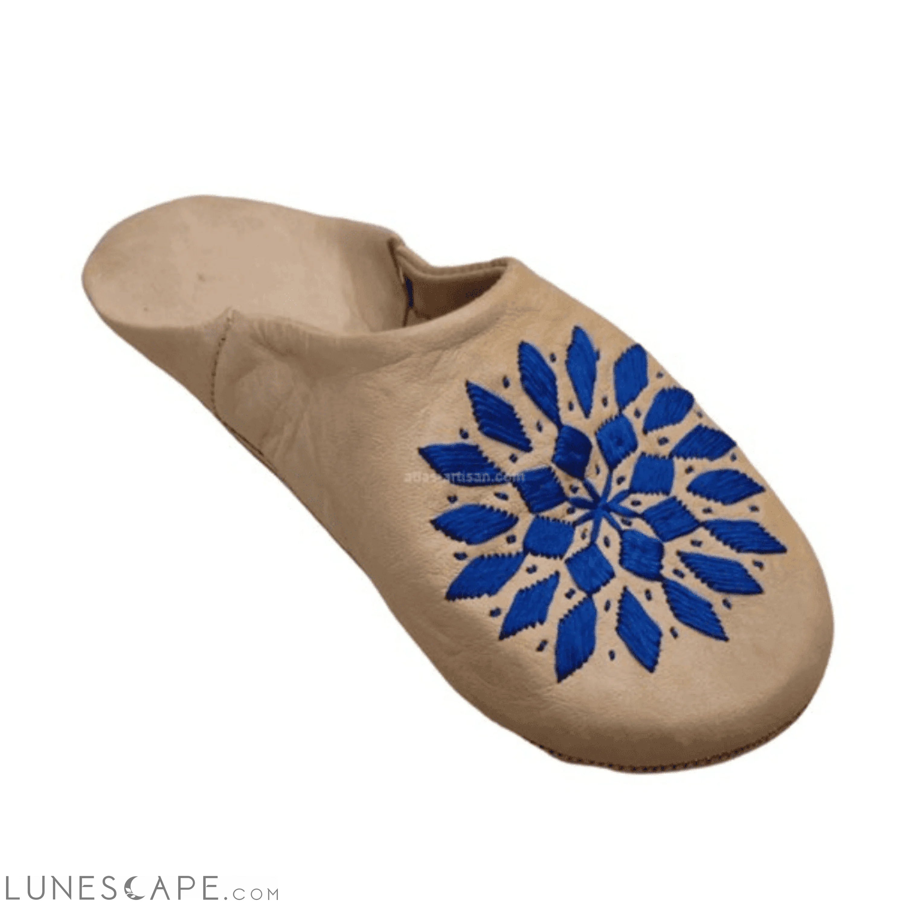 Babouches Souk Handmade Embroidered Leather House Slippers LUNESCAPE