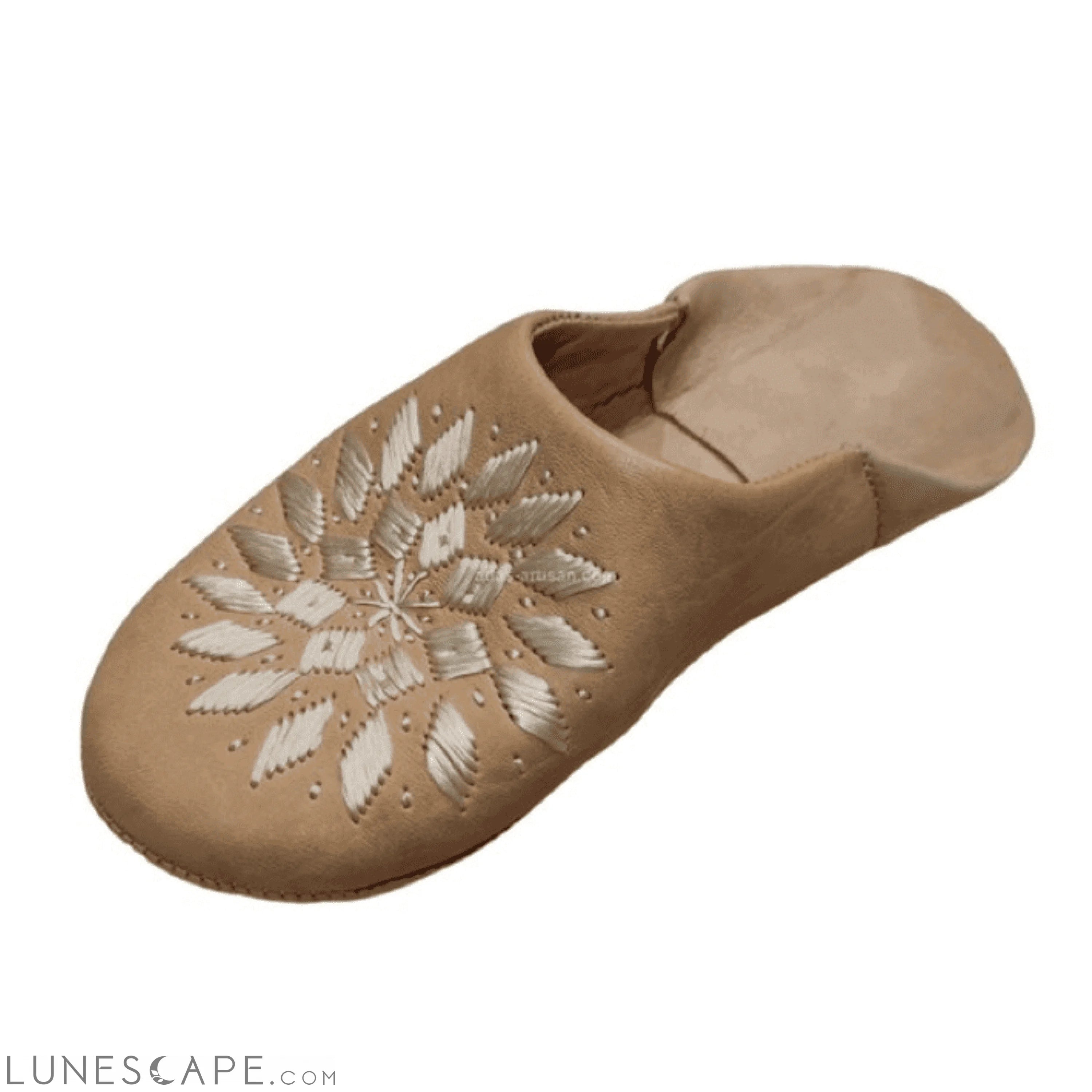 Babouches Souk Handmade Embroidered Leather House Slippers LUNESCAPE