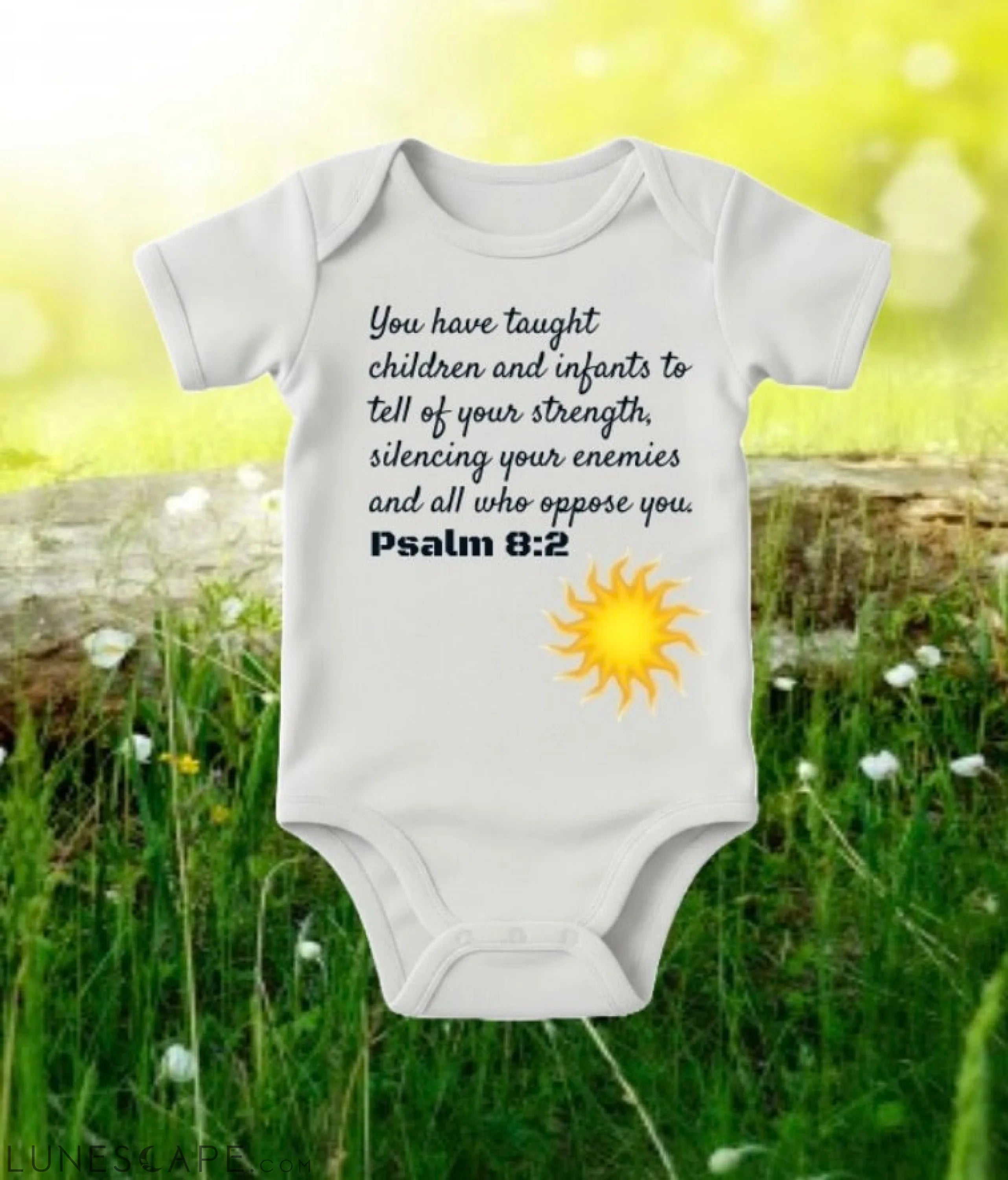 Baby bodysuit - Psalm 8:2 LUNESCAPE