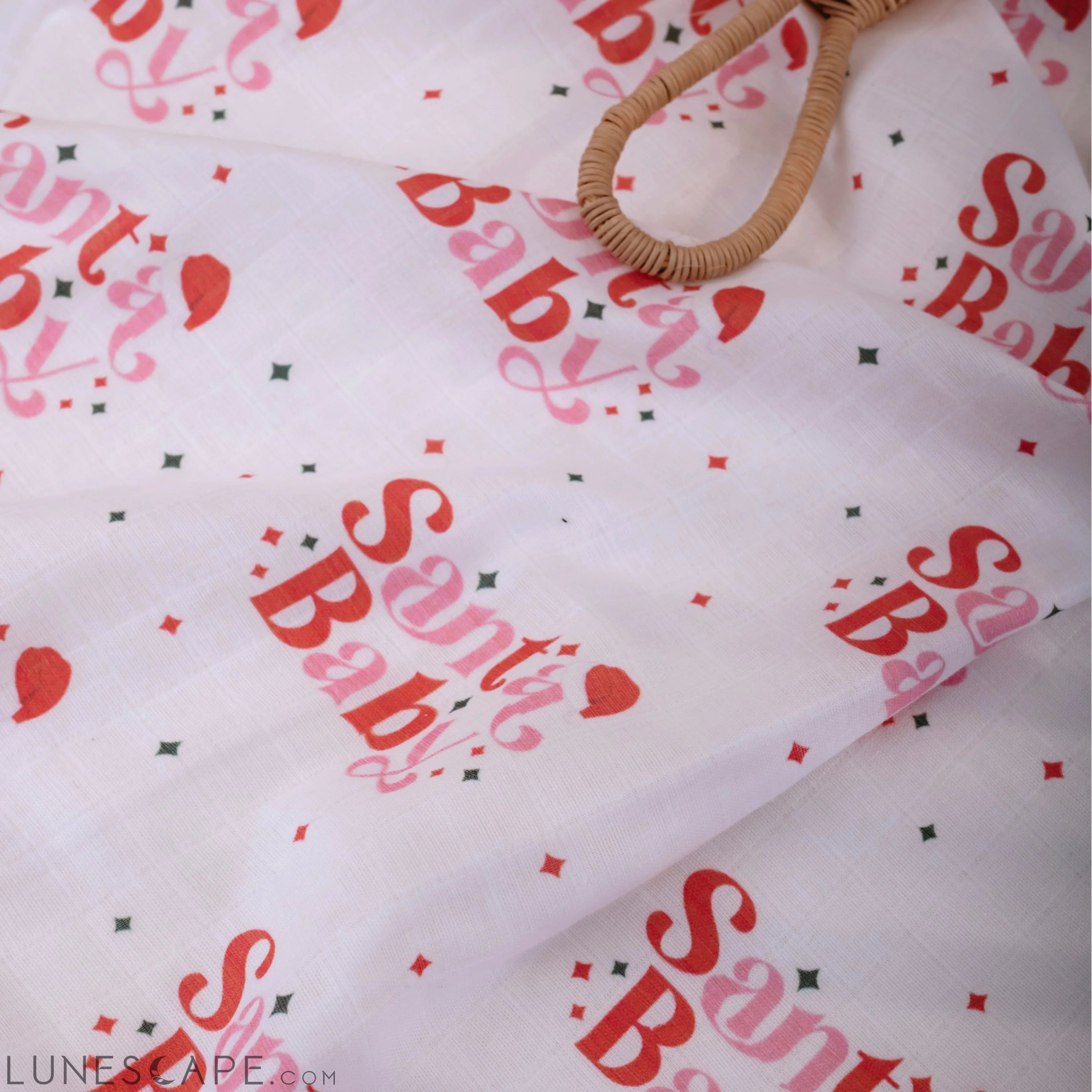 Baby Muslin Swaddle Blanket Christmas Baby Gift - Santa Baby LUNESCAPE