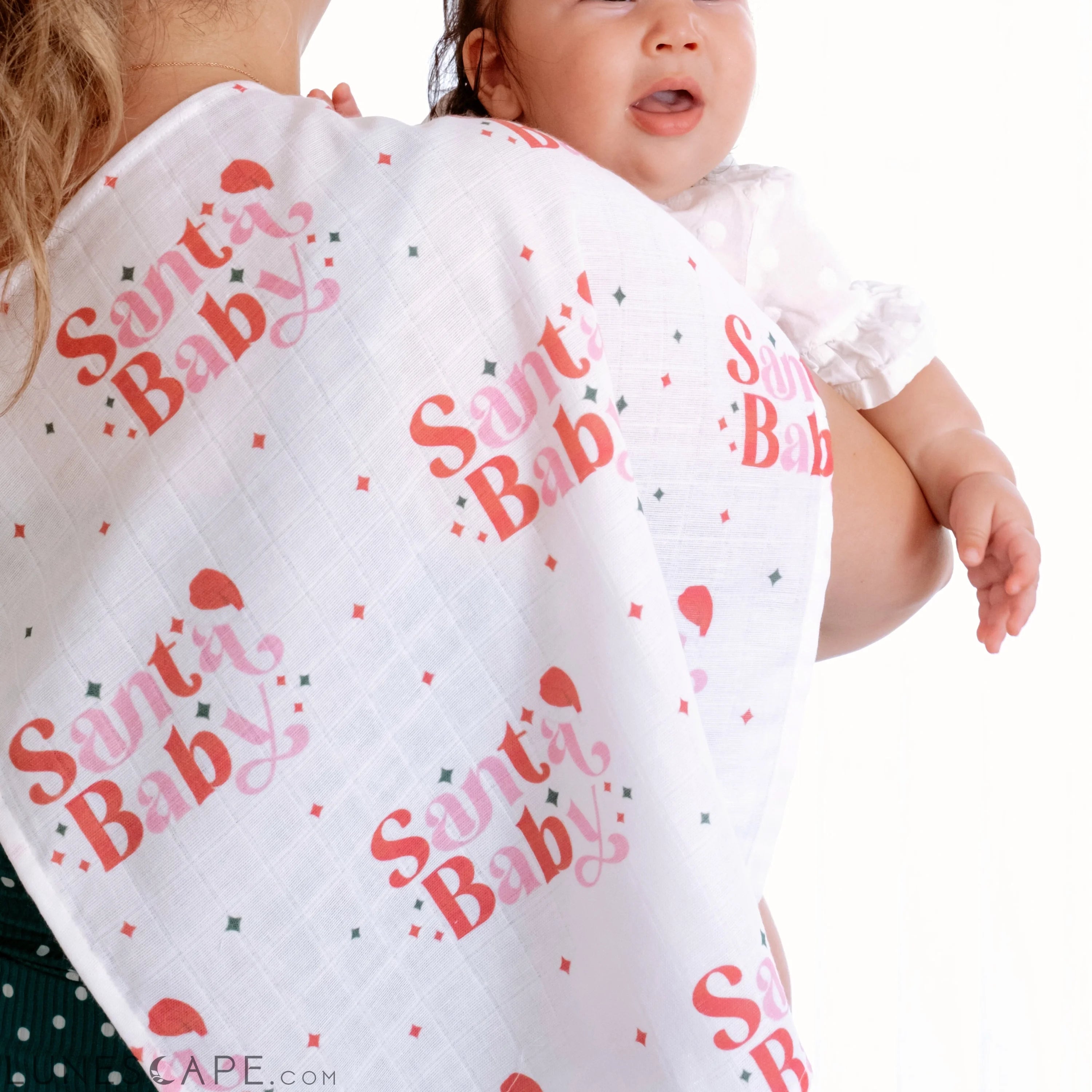 Baby Muslin Swaddle Blanket Christmas Baby Gift - Santa Baby LUNESCAPE