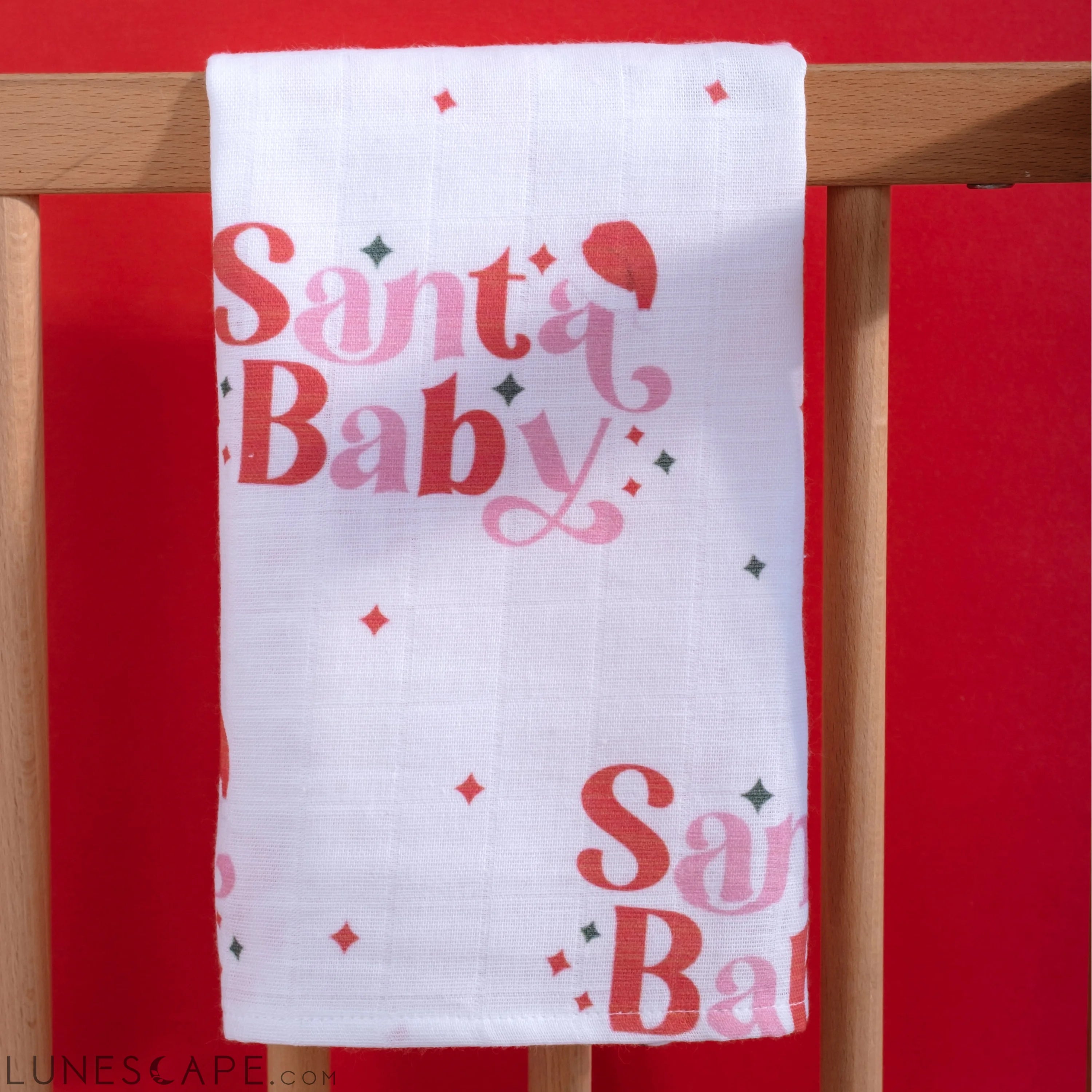 Baby Muslin Swaddle Blanket Christmas Baby Gift - Santa Baby LUNESCAPE