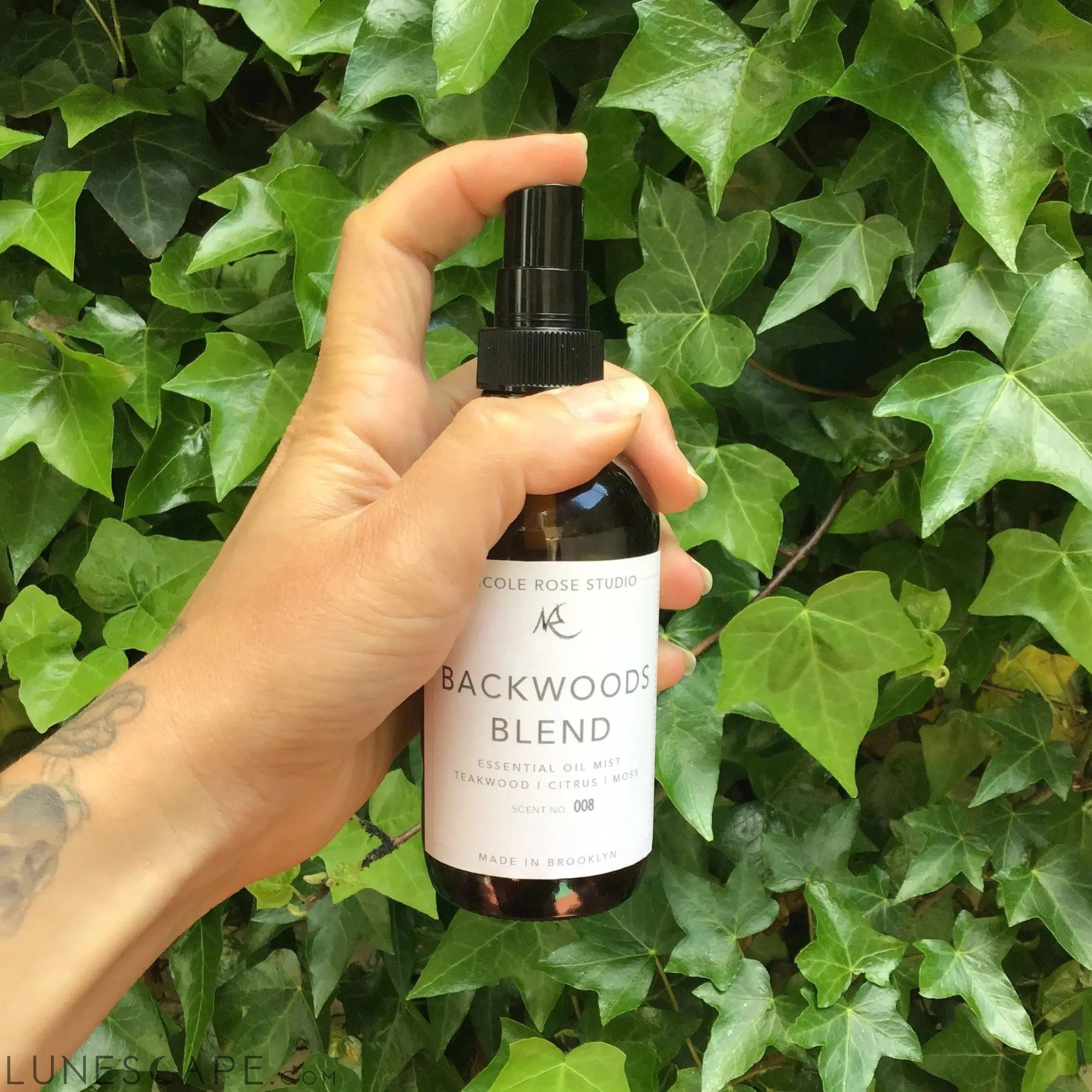 "Backwoods Blend" Organic Essential Oil Disinfectant Spray - by Nicole Rose Studio Inc.® LUNESCAPE