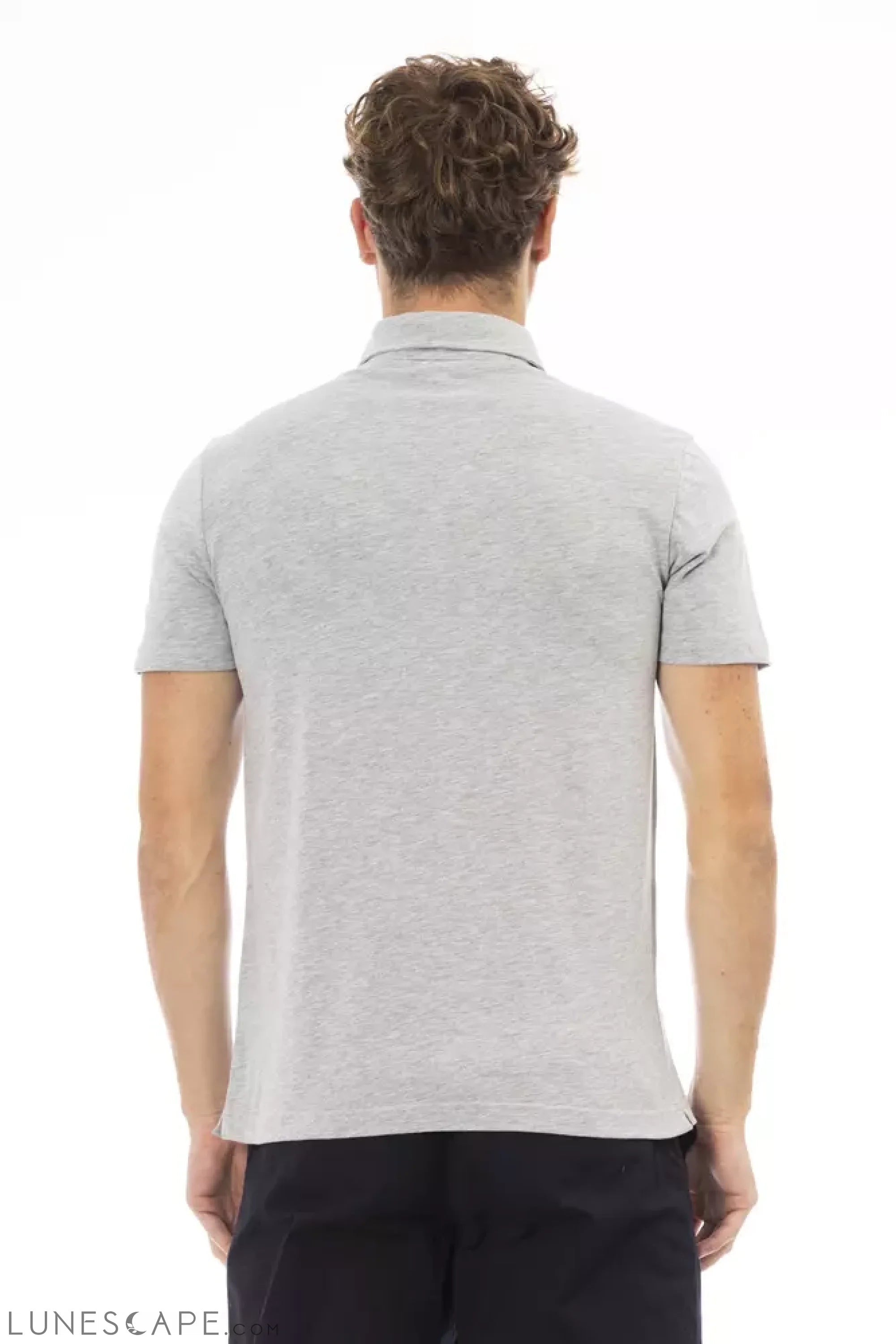 Baldinini Trend Gray Cotton Men Polo Shirt LUNESCAPE