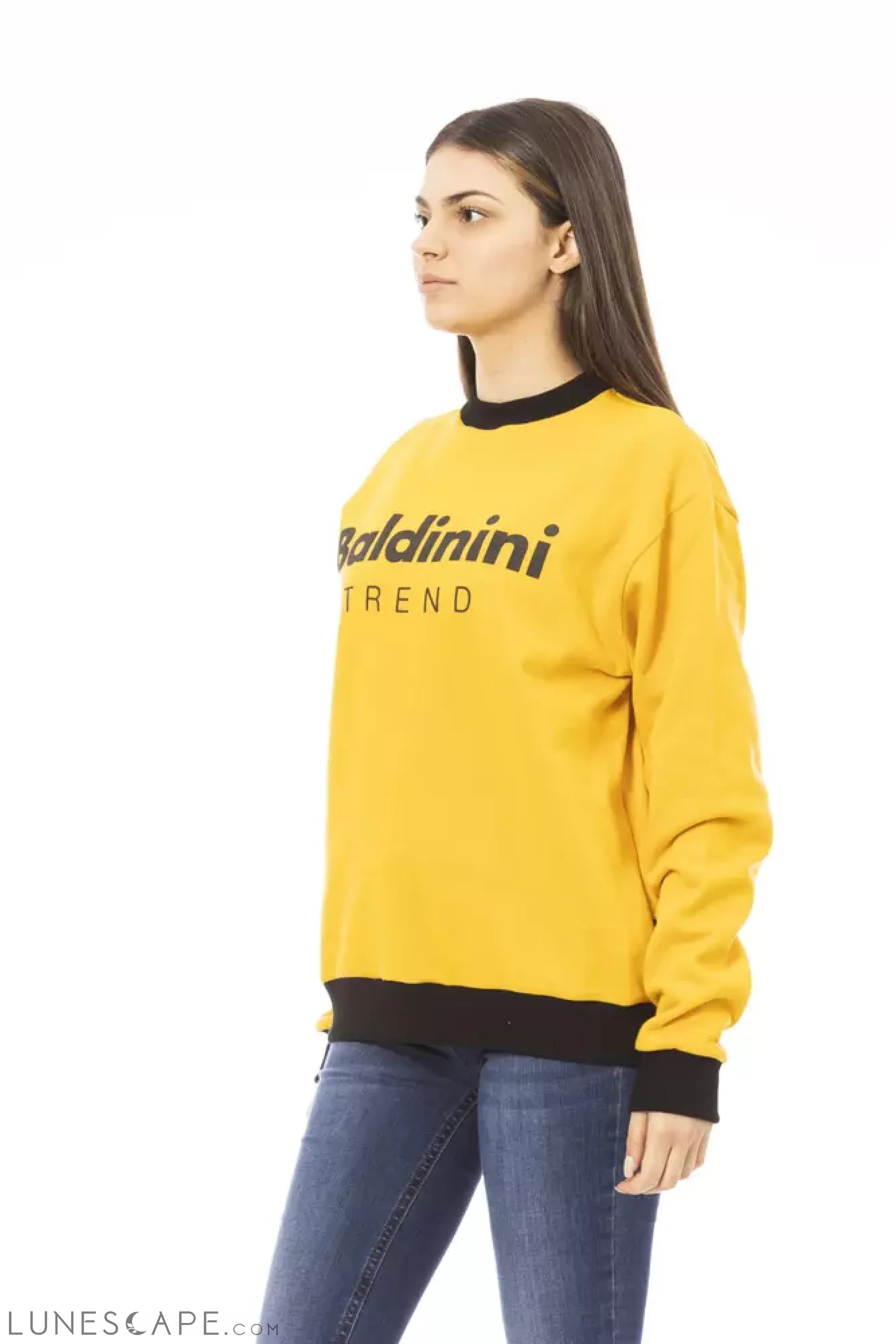 Baldinini Trend Yellow Cotton Women's Sweatshirt LUNESCAPE
