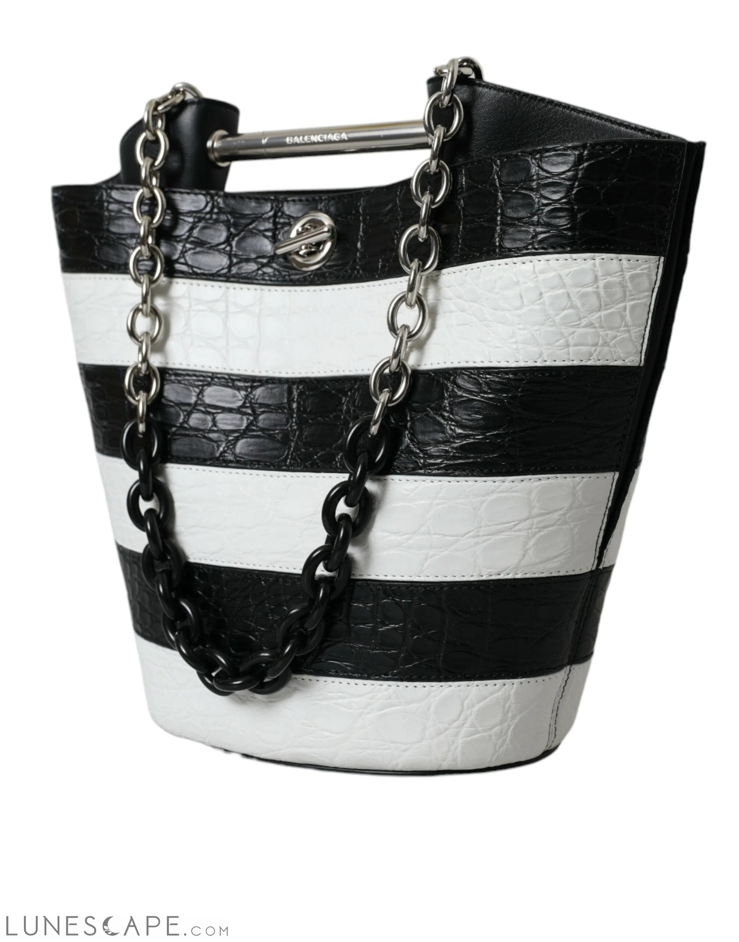 Balenciaga Chic Crocodile Leather Maxi Bucket Bag LUNESCAPE