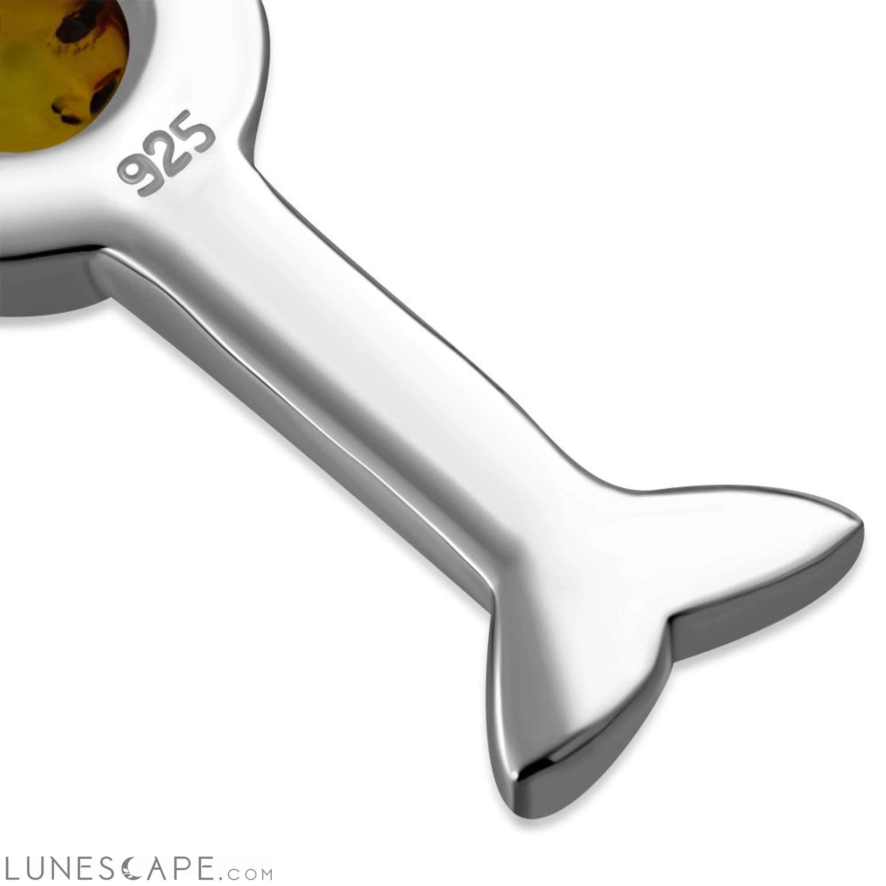 Baltic Amber Trinity Knot Cross Silver Pendant LUNESCAPE