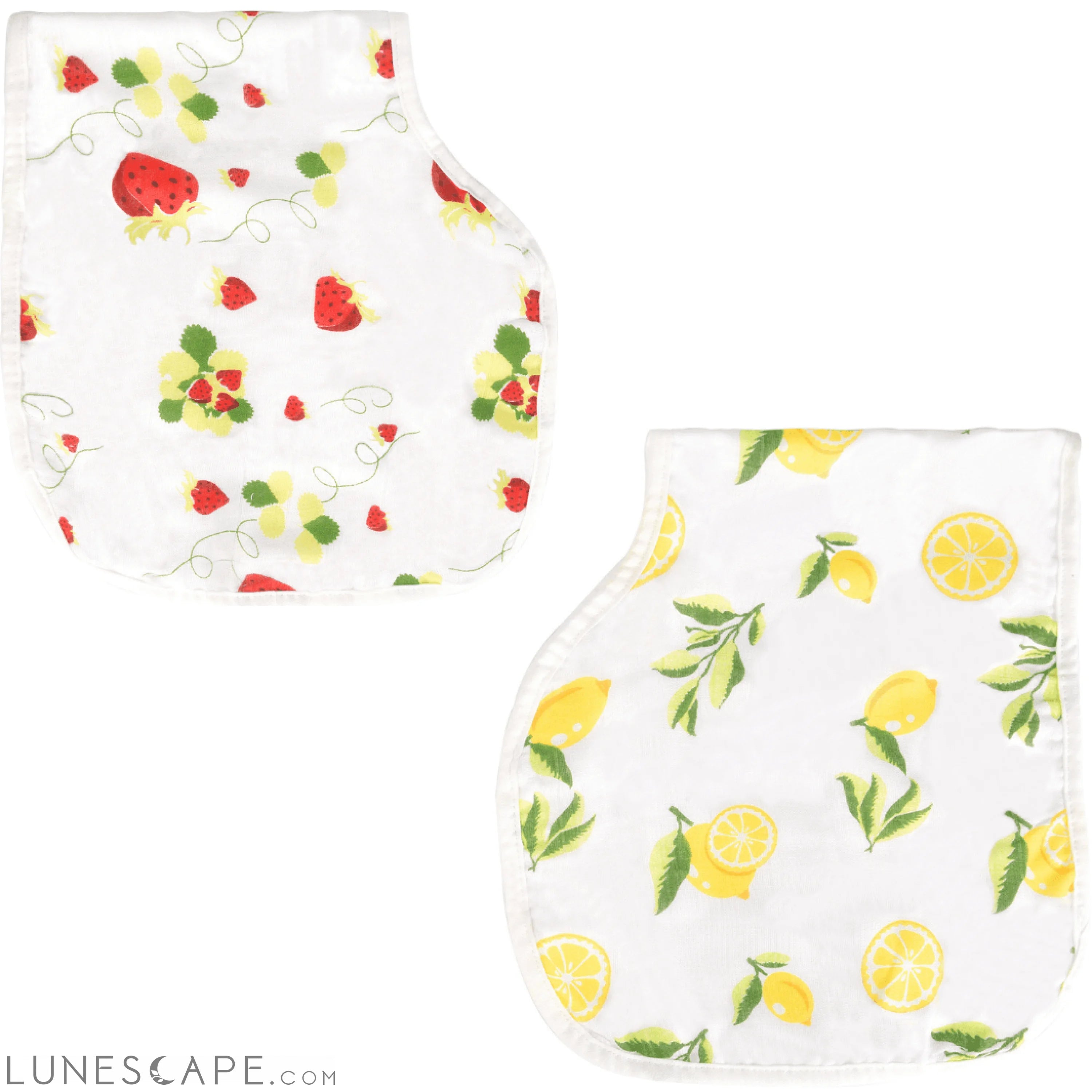 Bamboo Cotton Muslin Burp Cloth Bib - Set of 2 LUNESCAPE