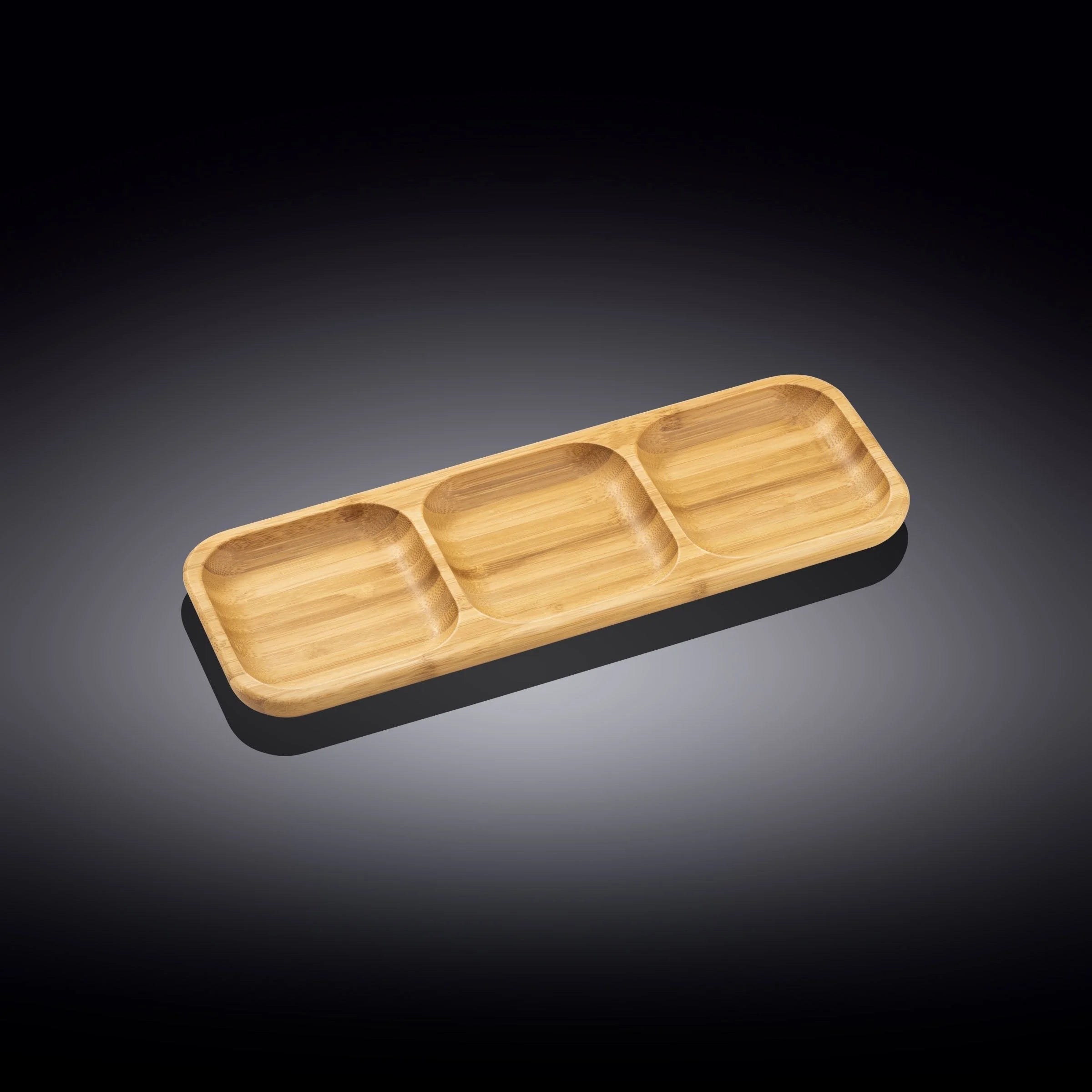 Bamboo Divided Dish 13" inch X 4.5" inch Bento box | 32.5 X 11.5 Cm LUNESCAPE