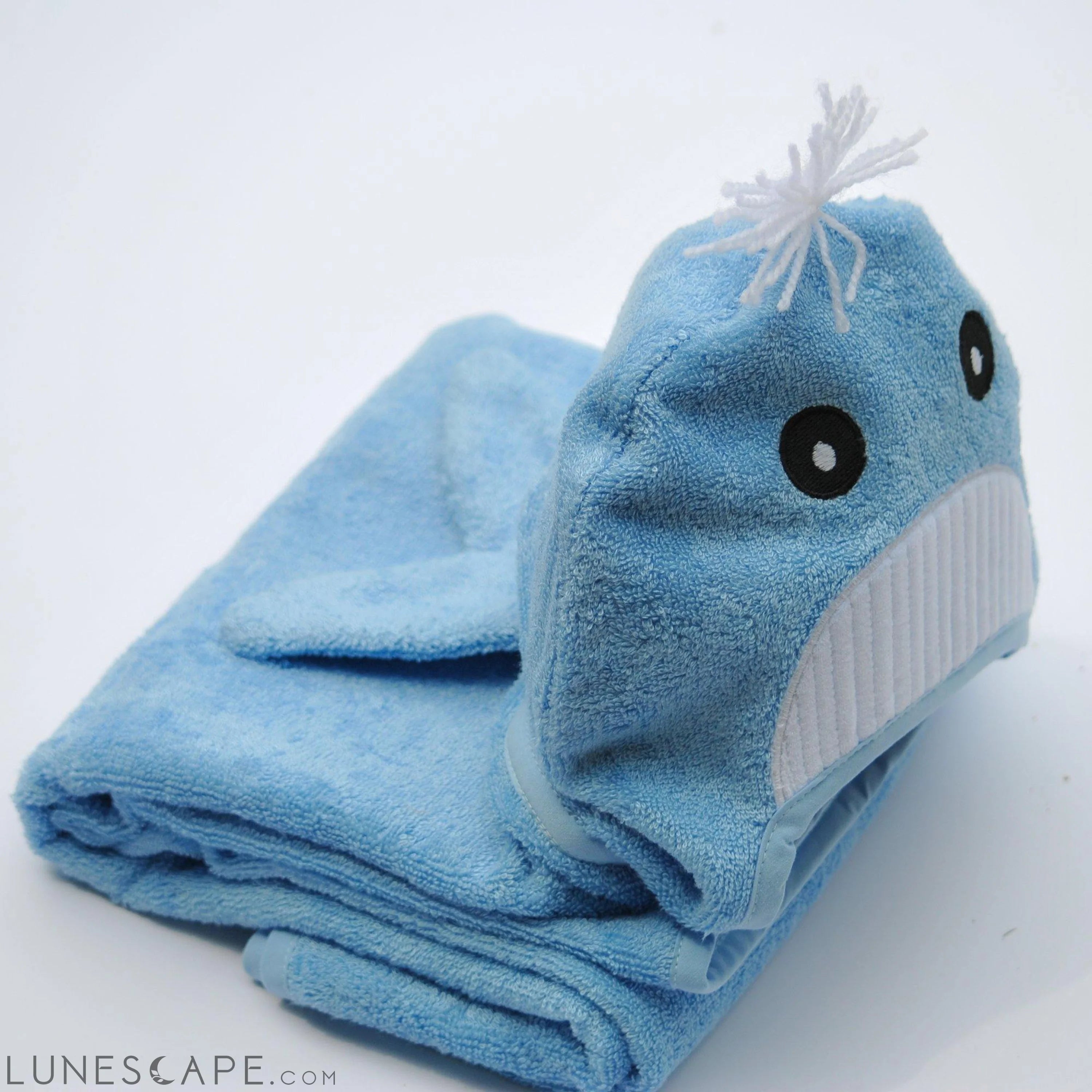 Bamboo Rayon Whale Hooded Turkish Cotton Hooded Towel - Baby Size LUNESCAPE